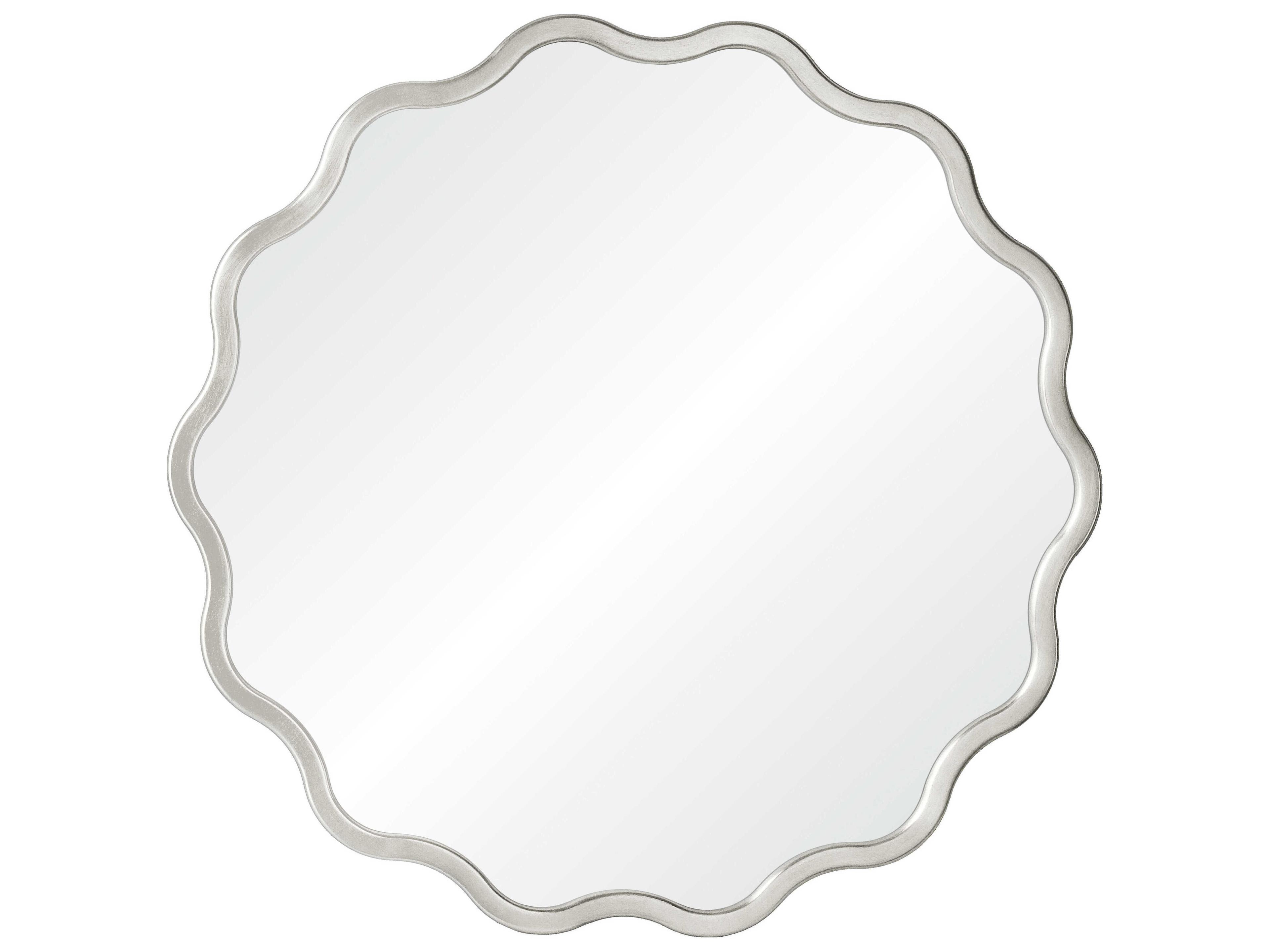 Mirror Home Antiqued Silver Leaf Round Wall Mirror