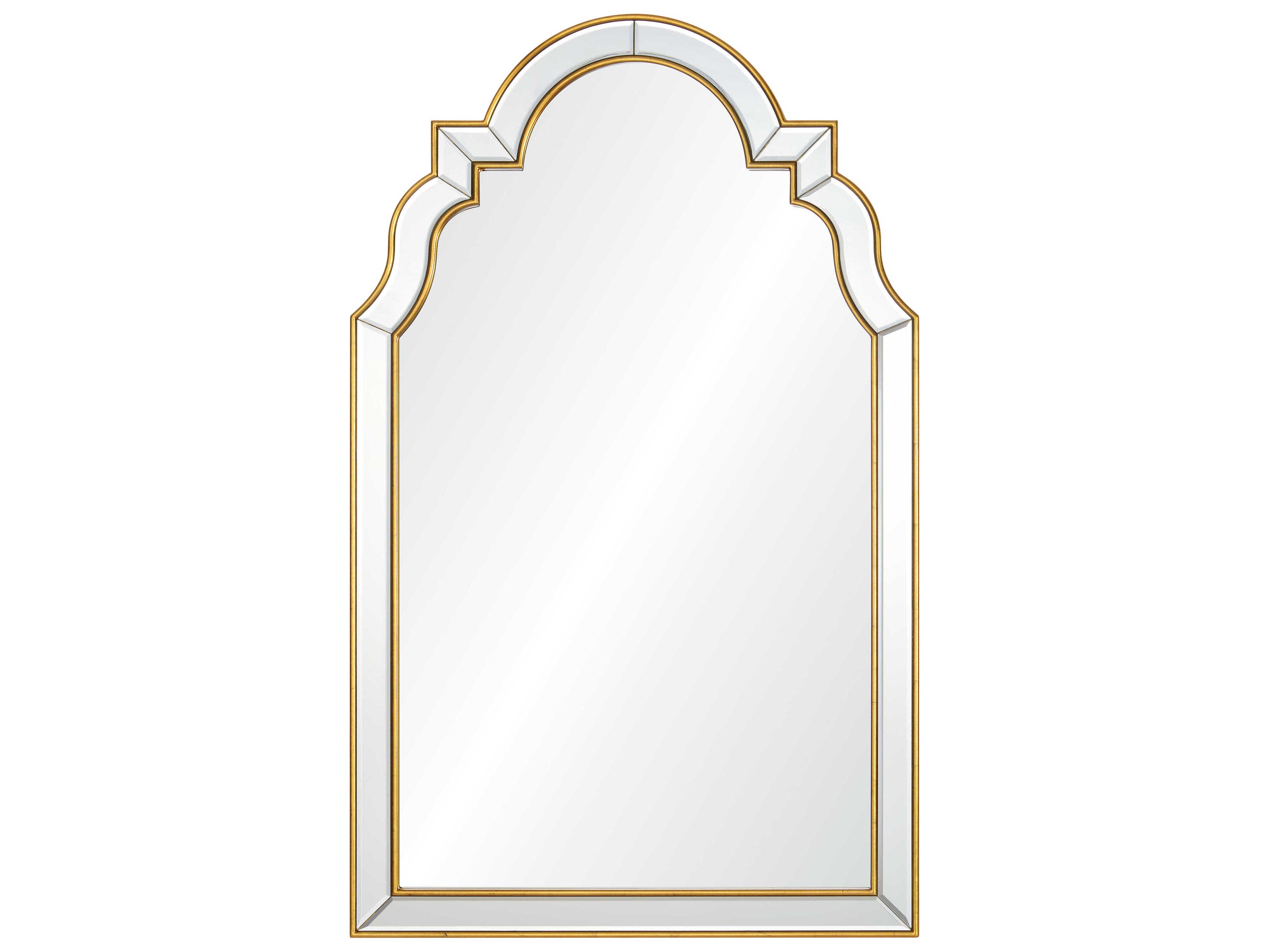 Mirror Home Distressed Gold Leaf Framed Wall Mirror