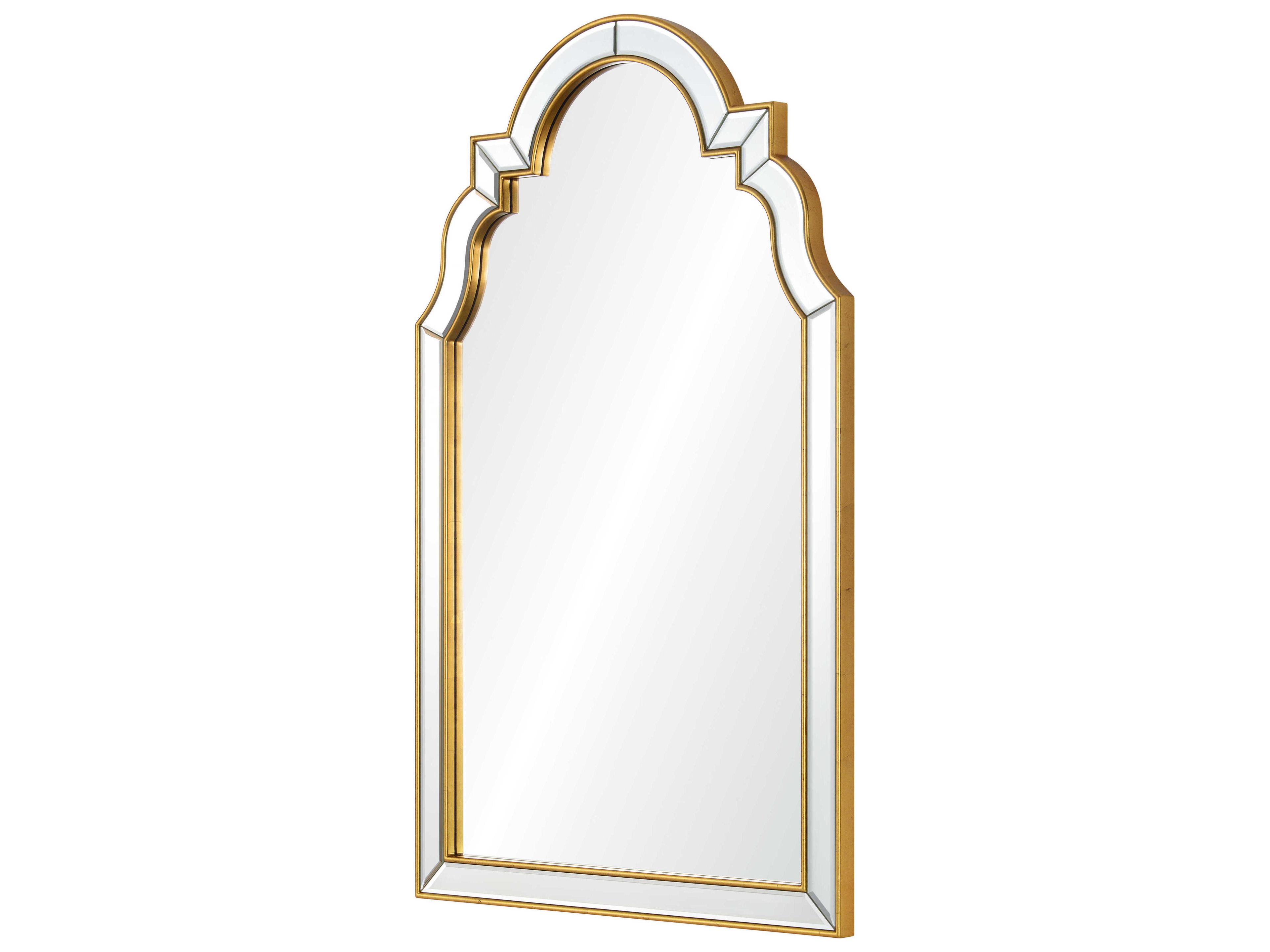 Mirror Home Distressed Gold Leaf Framed Wall Mirror