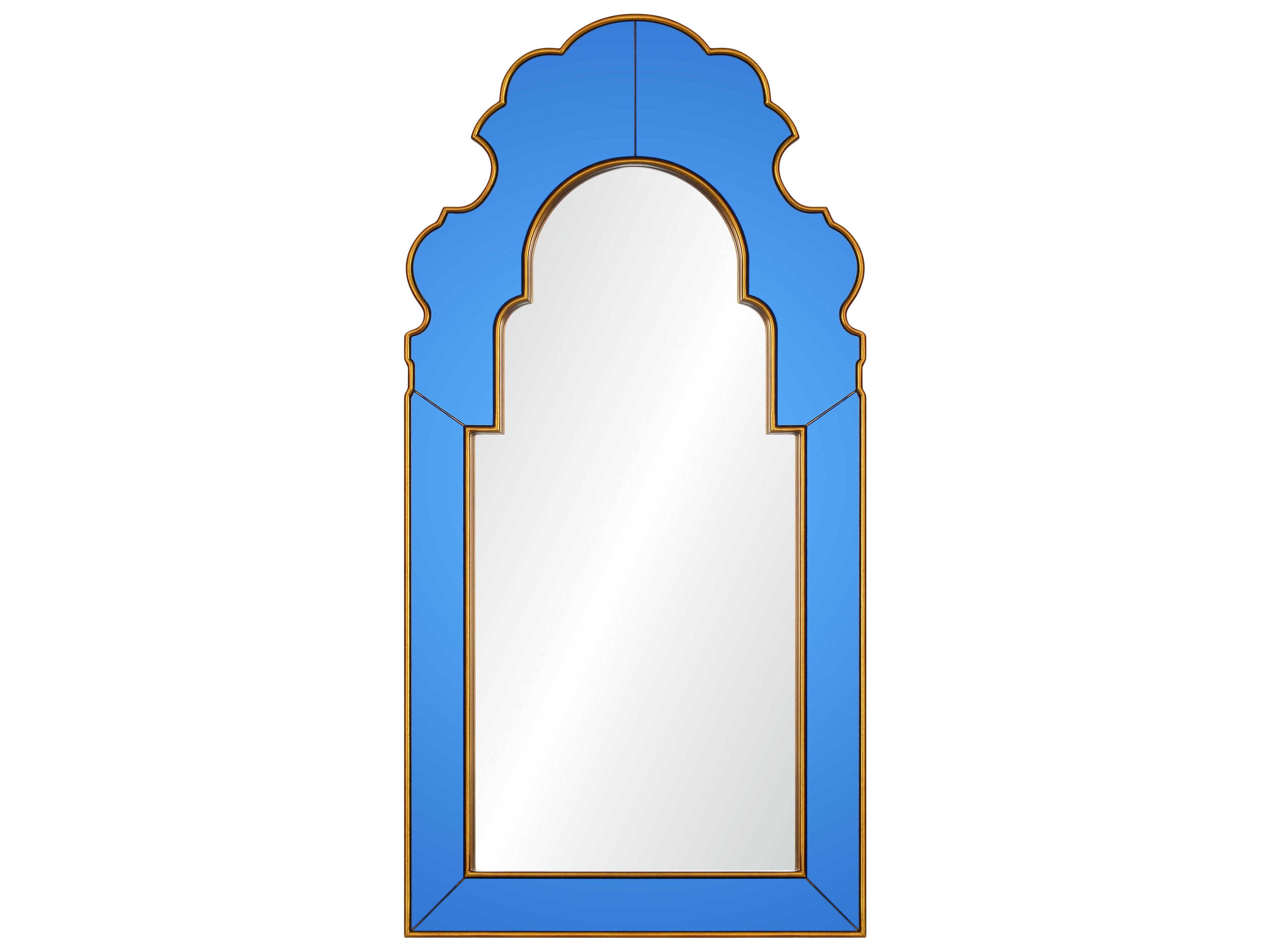 Bunny Williams Gold Speckle Blue Wall Mirror