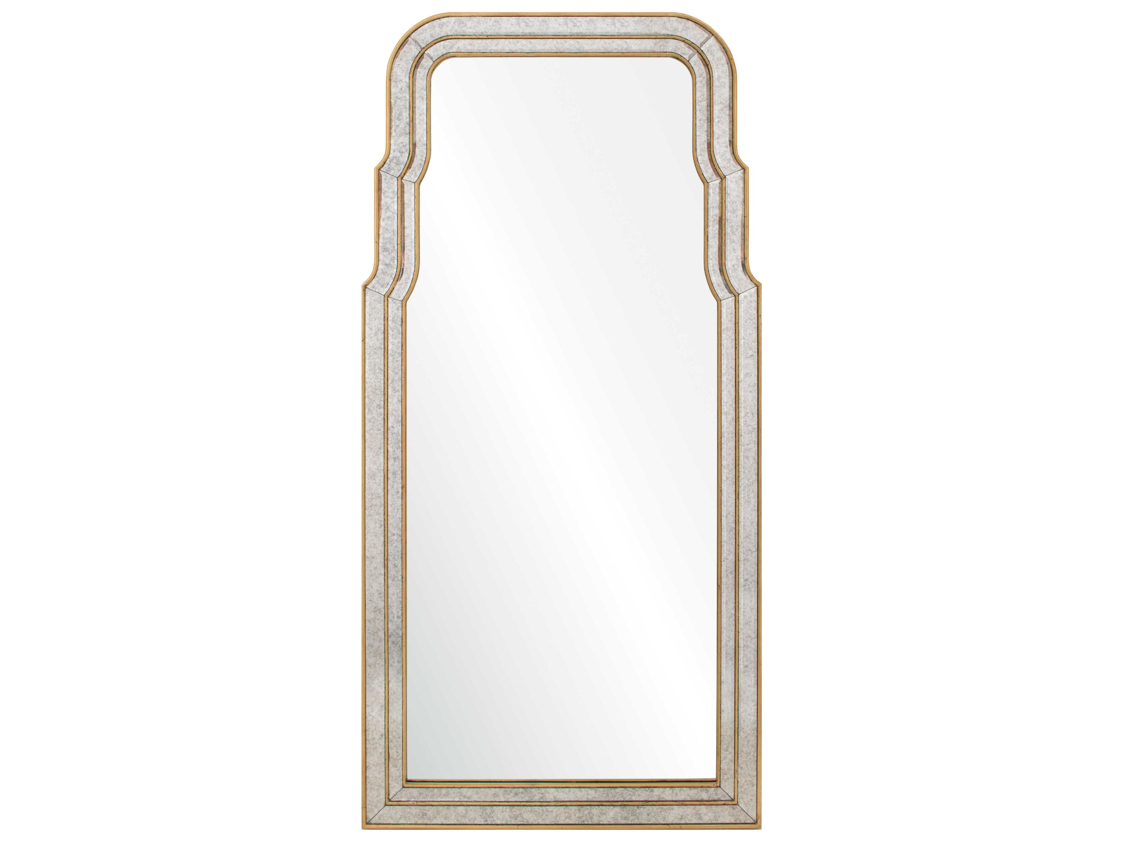 Bunny Williams Burnished Gold Leaf Antiqued Wall Mirror