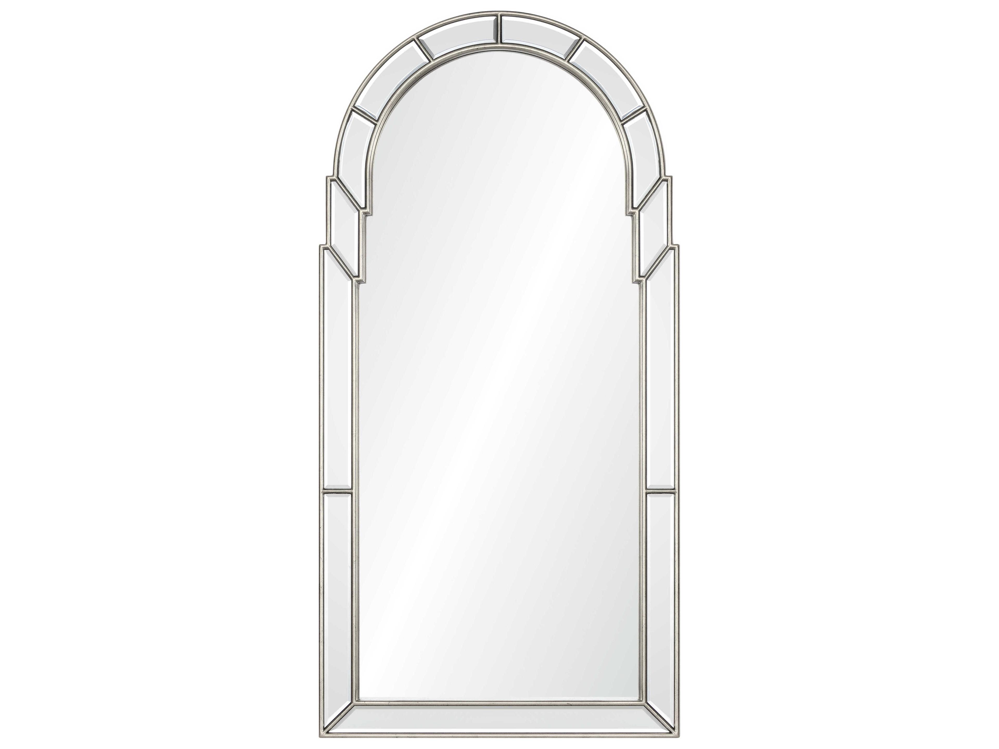 Bunny Williams Antiqued Silver Leaf Framed Wall Mirror