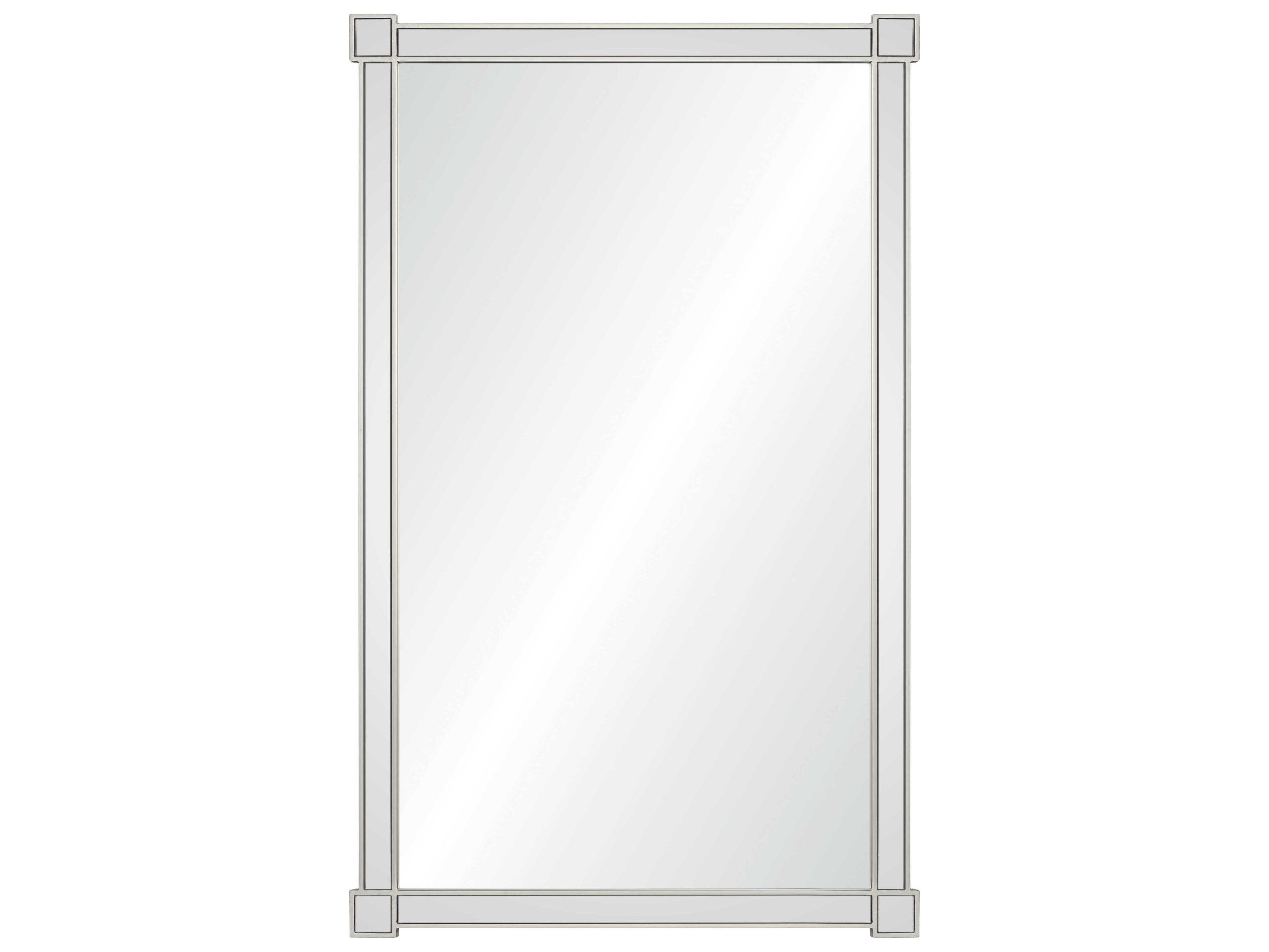 Celerie Kemble Antiqued Silver Leaf Rectangular Wall Mirror