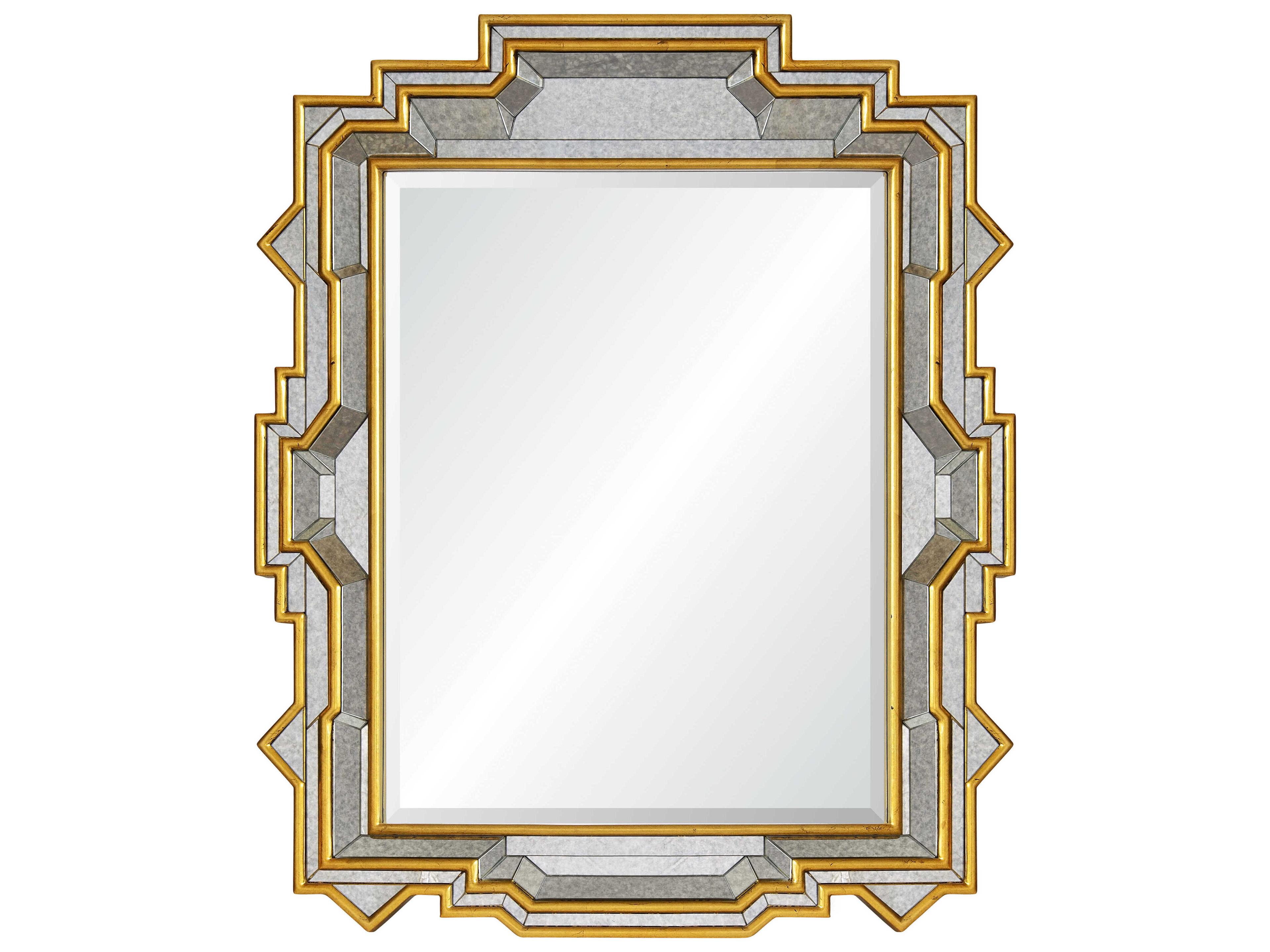 Michael S. Smith Gold Leaf Rectangular Wall Mirror
