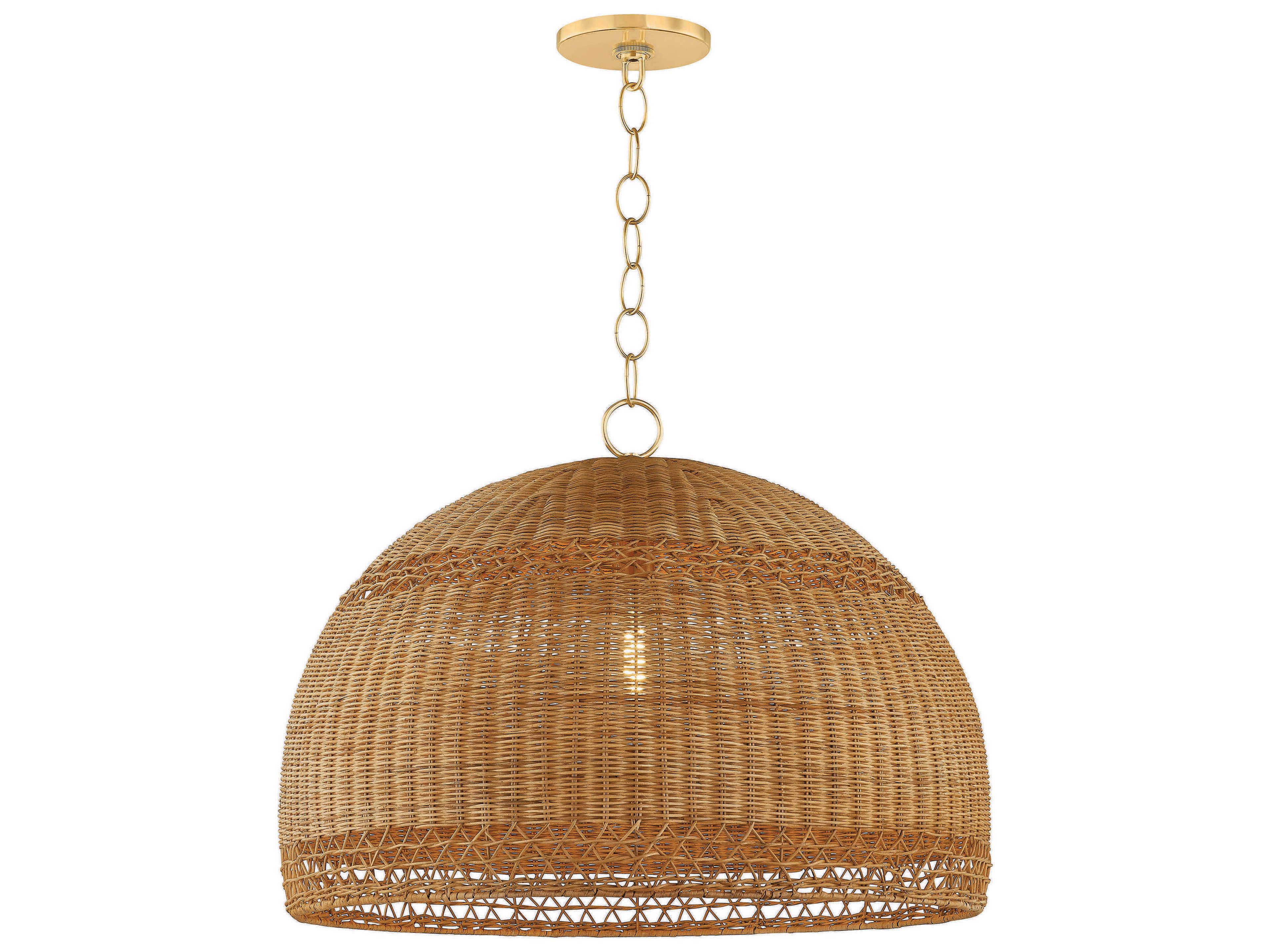 April 1-Light Aged Brass Pendant