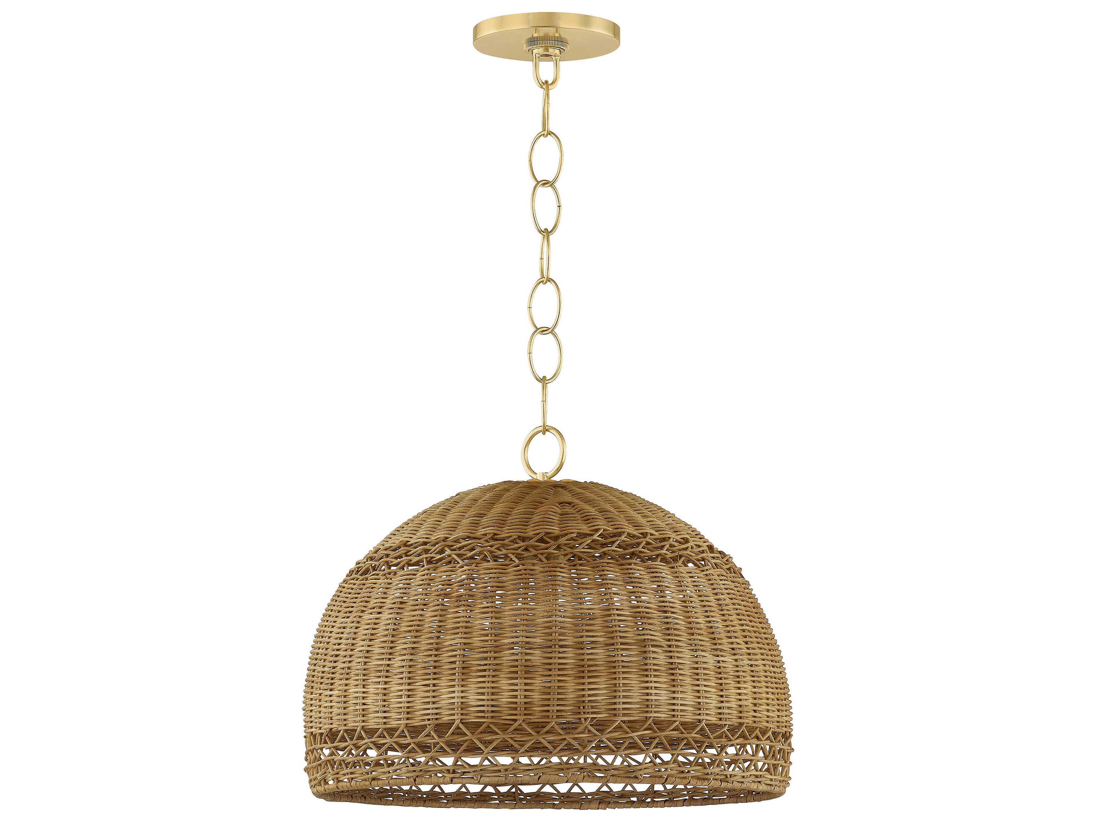 Mitzi April 1-Light Aged Brass Pendant