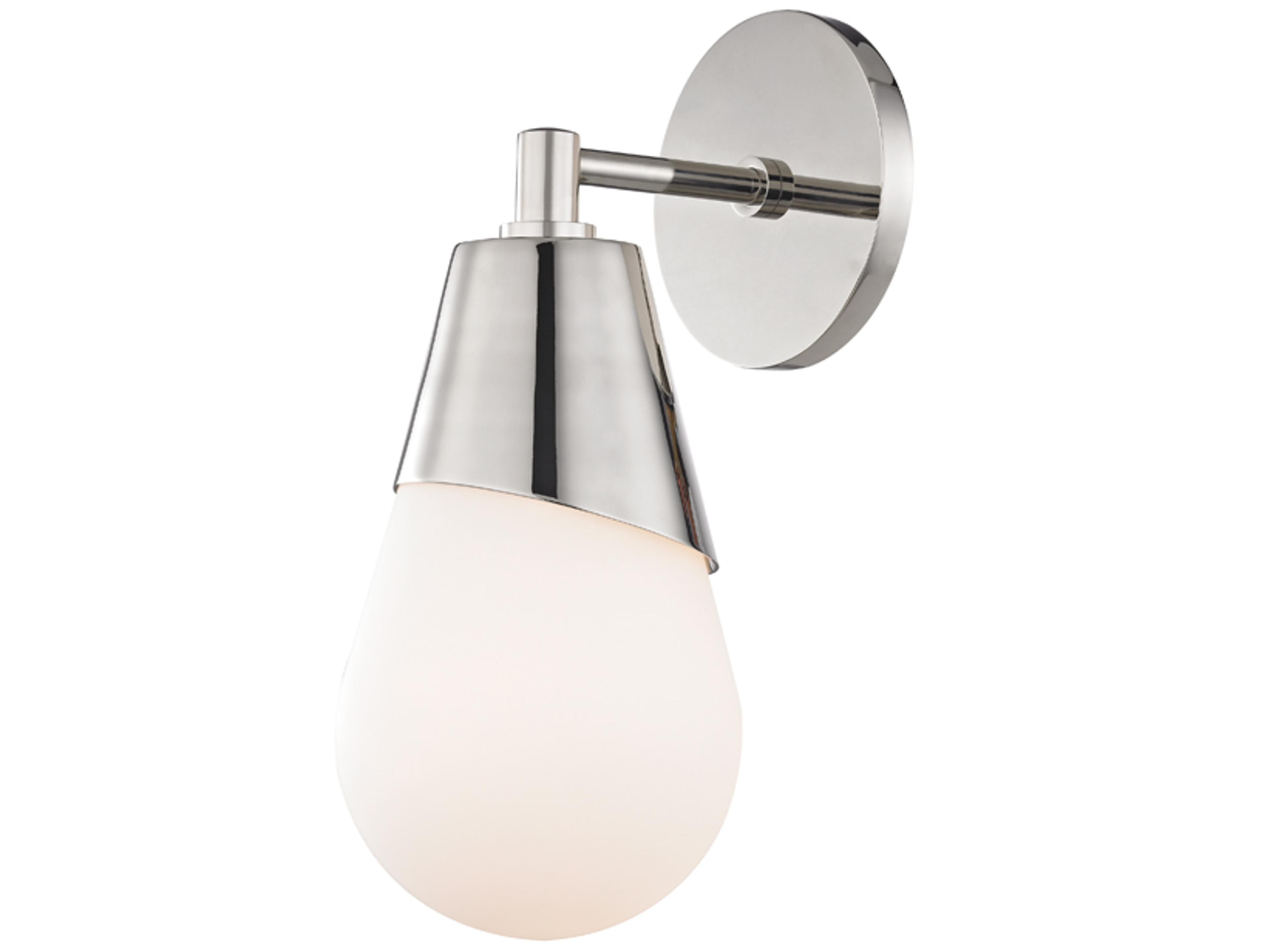 Cora 1-Light Polished Nickel Glass Wall Sconce