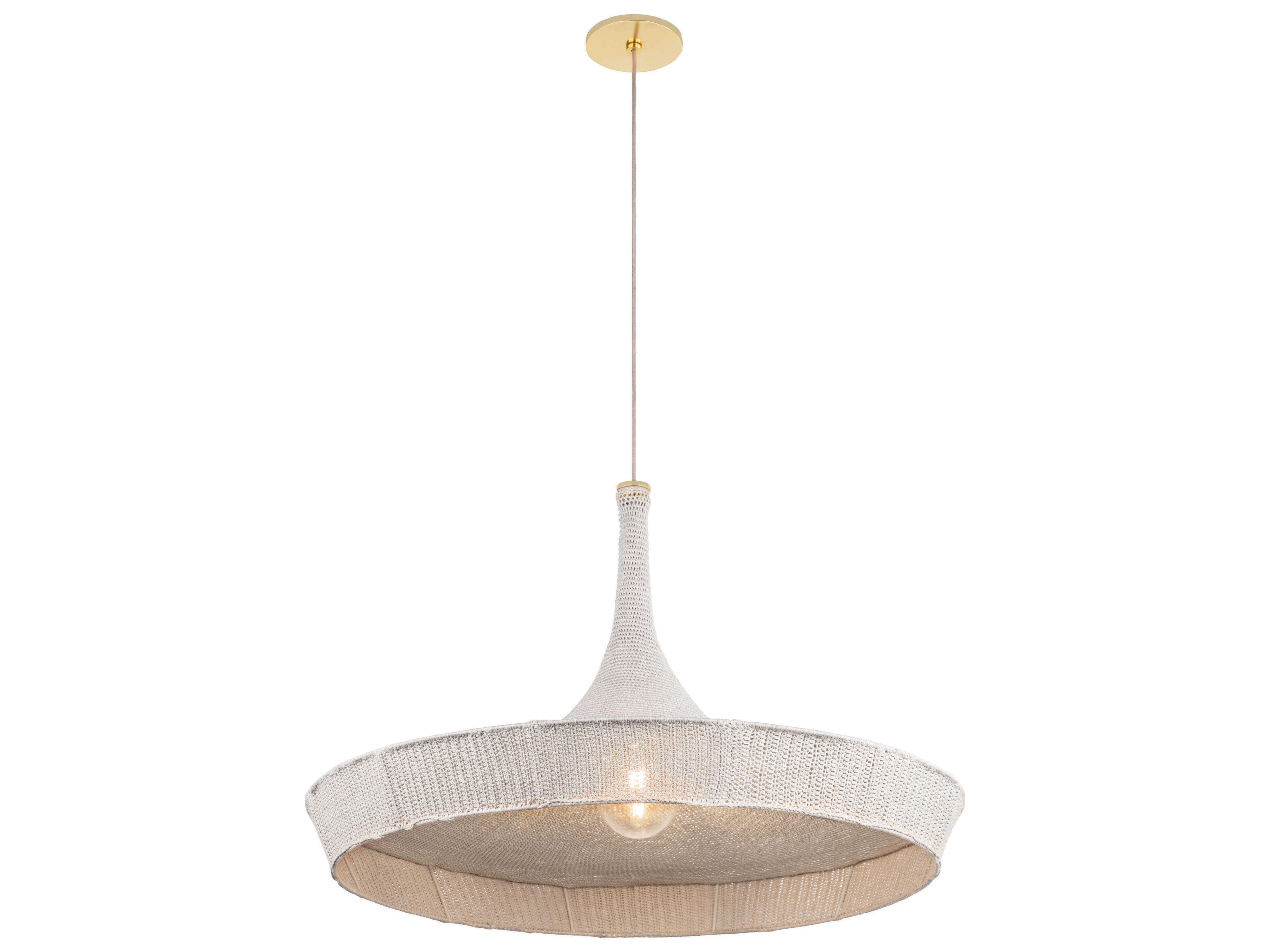 Isola 1-Light Aged Brass Round Pendant