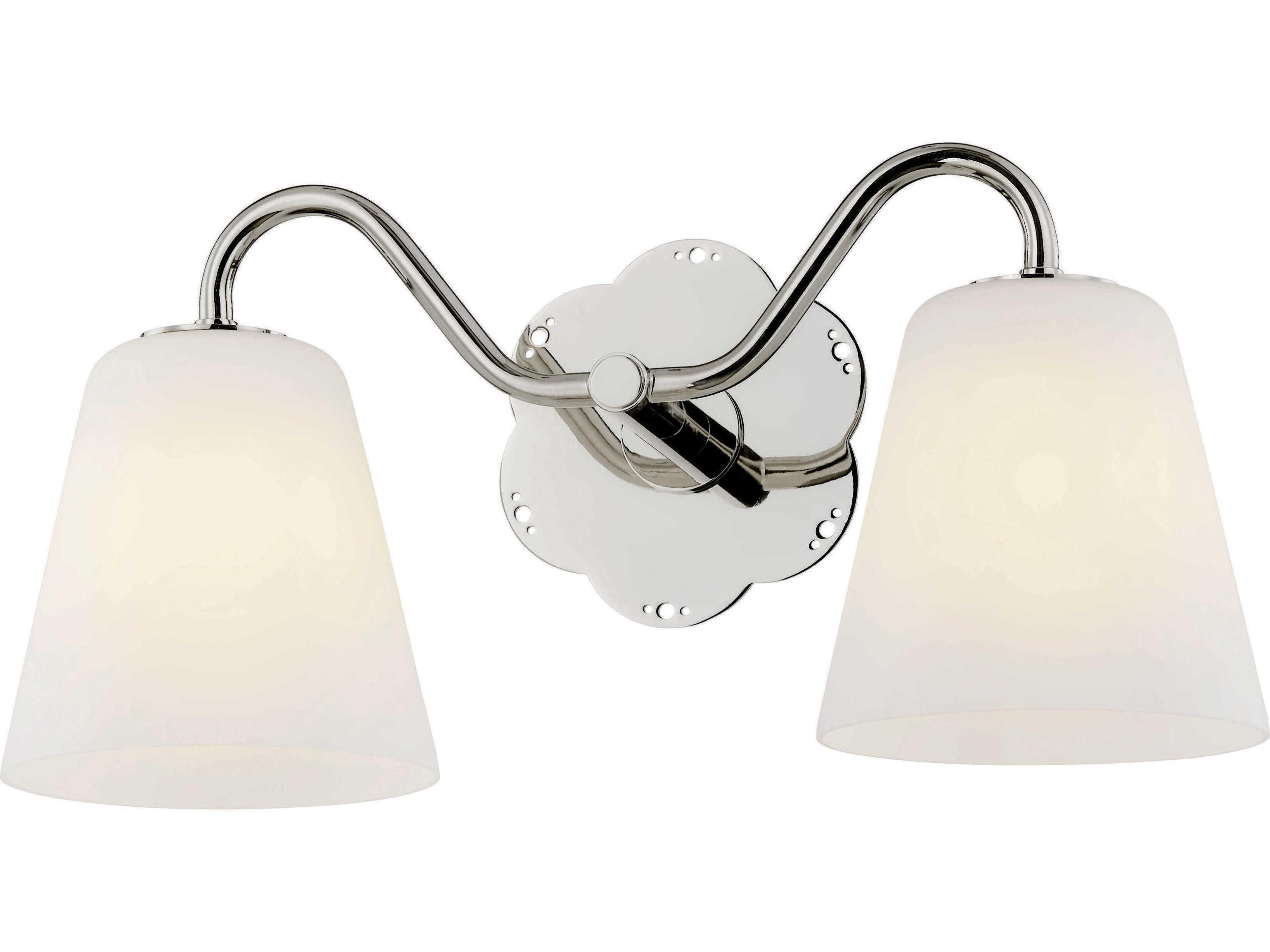 Leonella 2-Light Polished Nickel Vanity Light