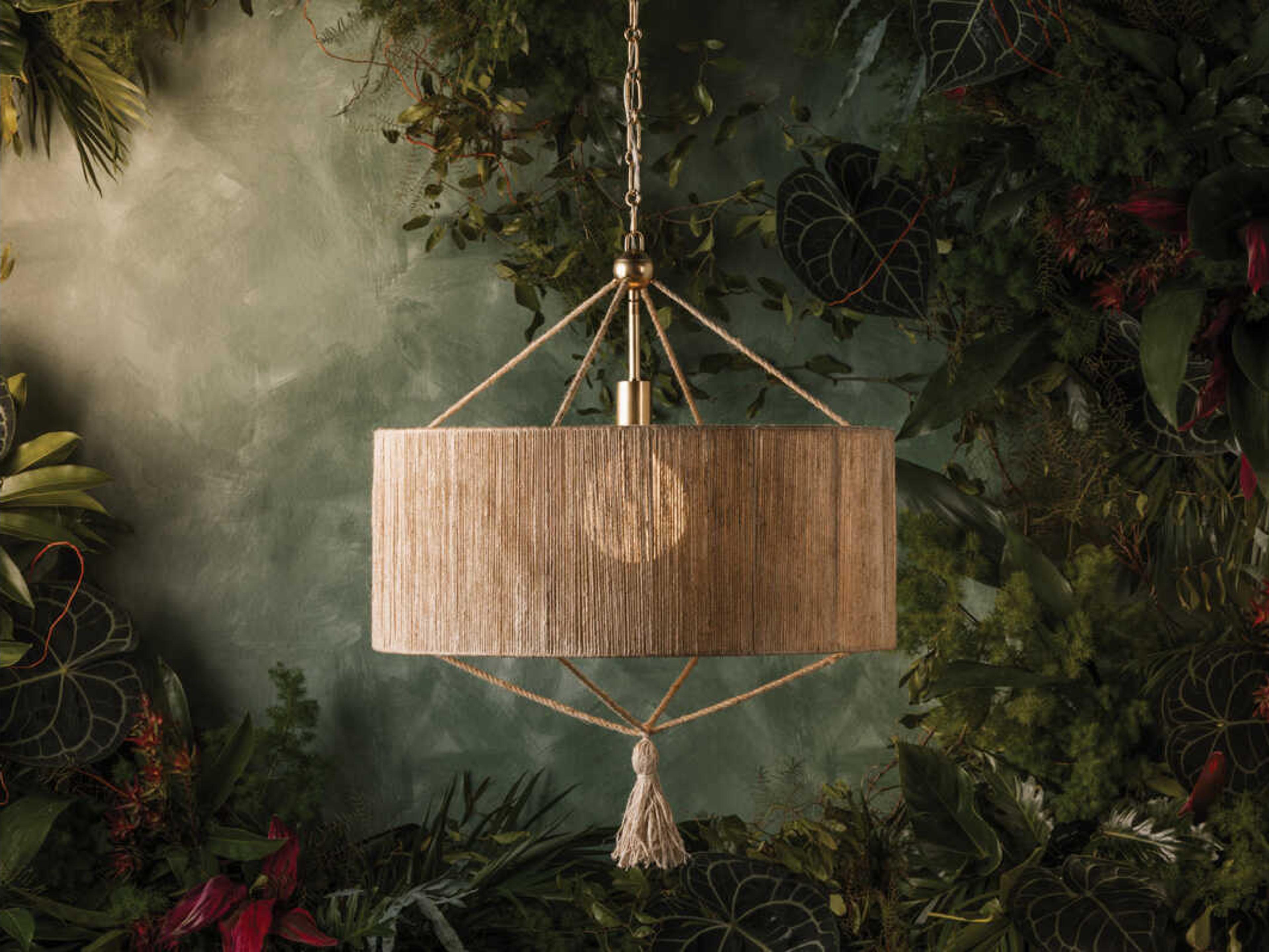 Mitzi Mandy Cheng Reyn 1-Light Aged Brass Drum Lantern Pendant