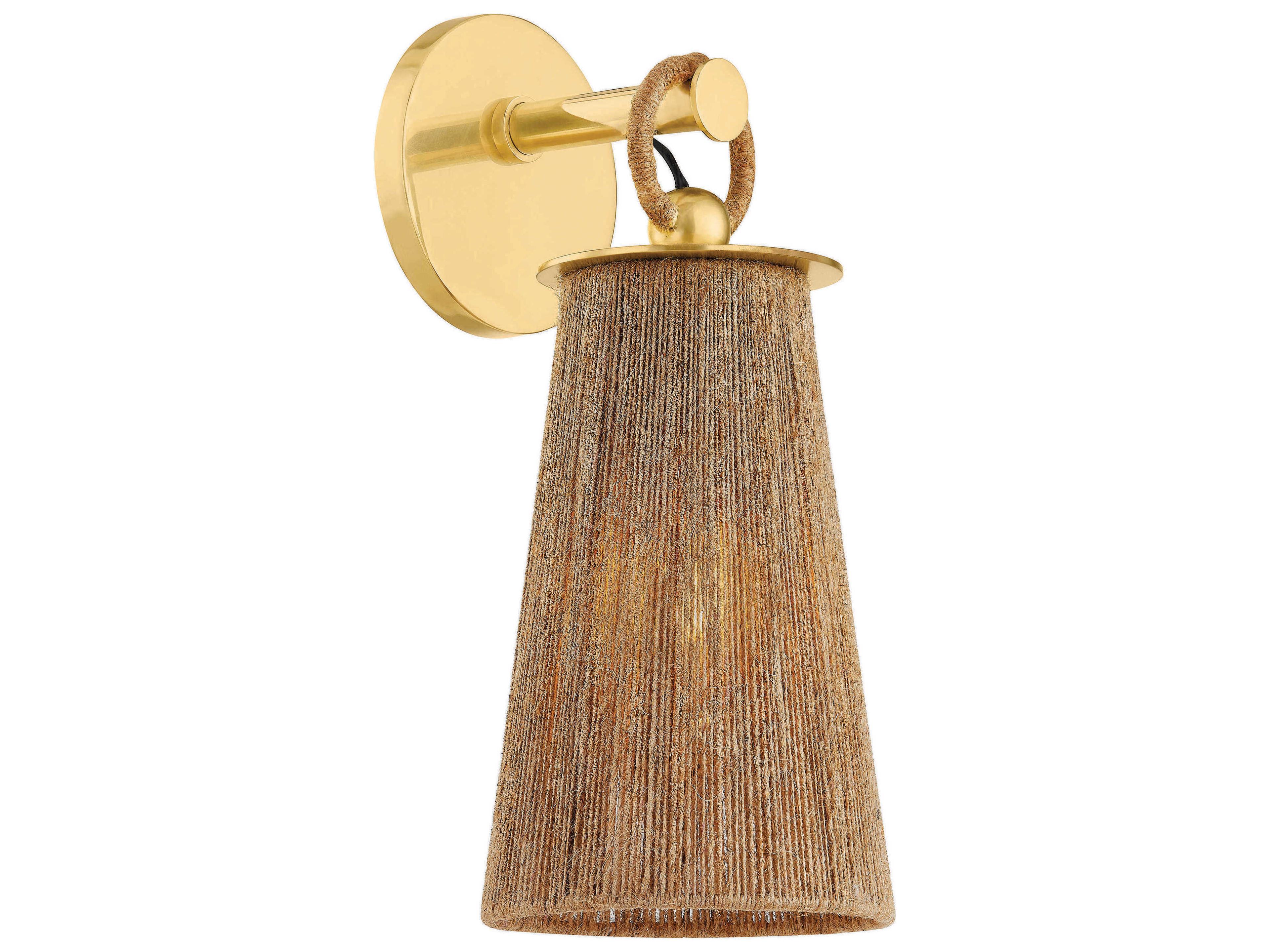 Mandy Cheng Lauz 1-Light Aged Brass Brown Wall Sconce