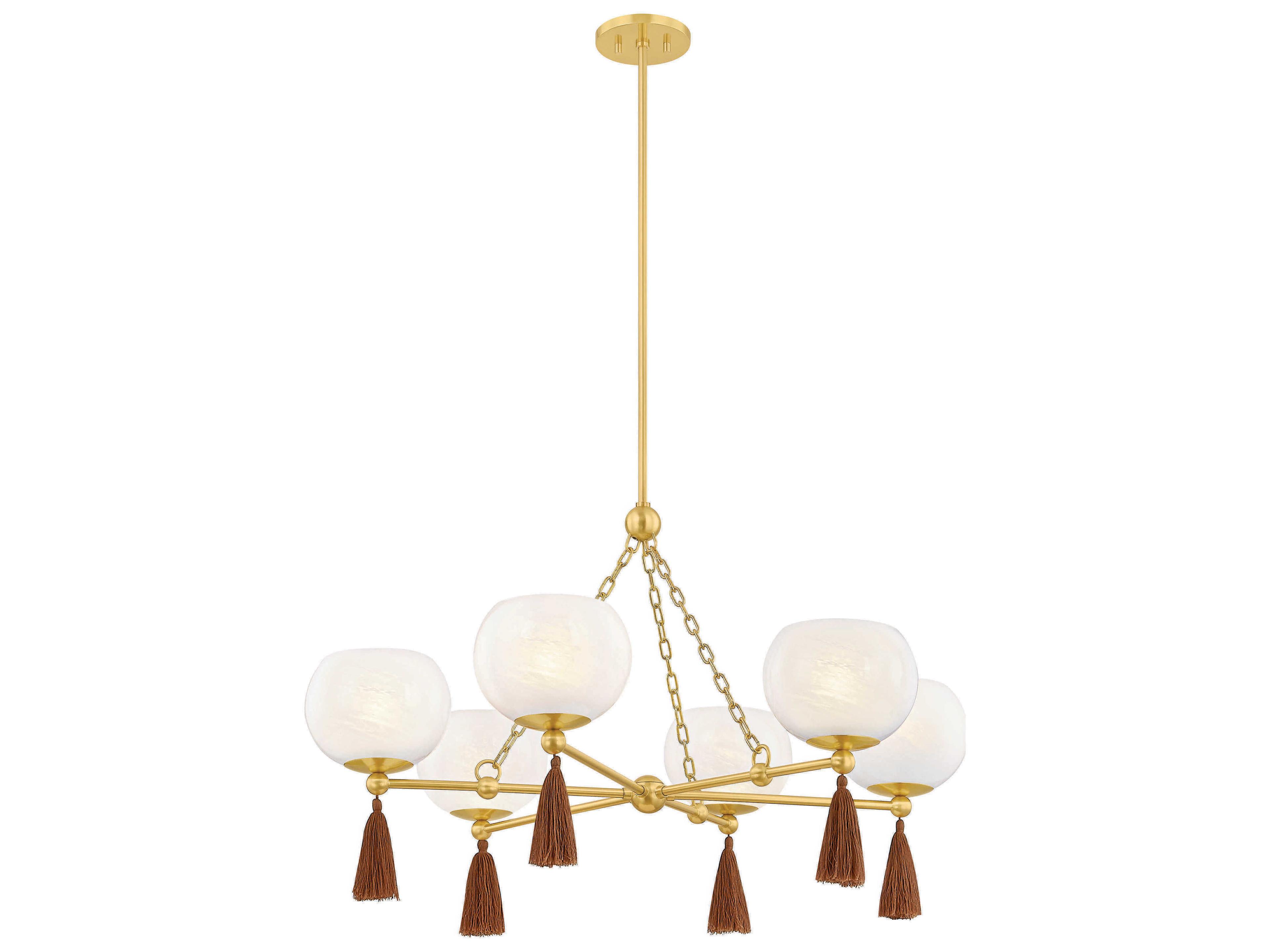 Mandy Cheng Niya 6-Light Aged Brass Round Chandelier