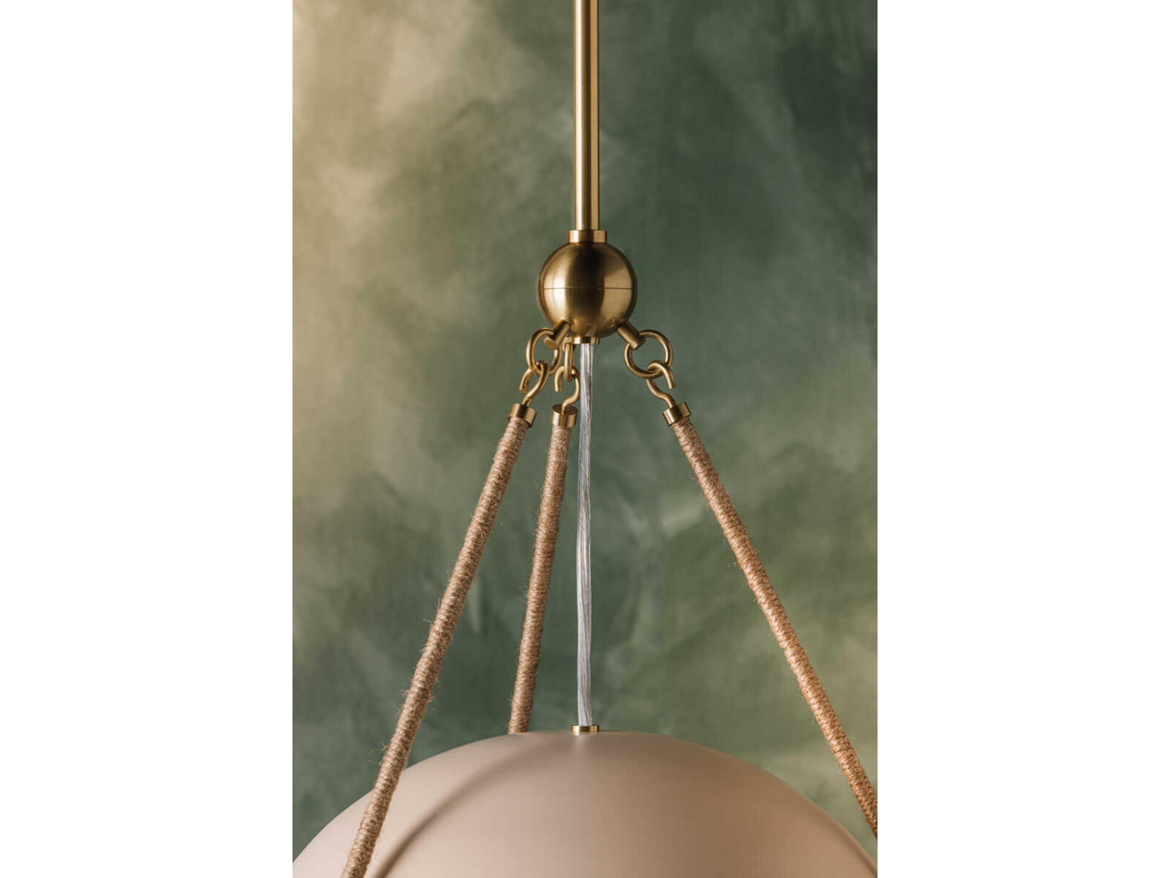 Mitzi Mandy Cheng Abbie 1-Light Aged Brass Soft Bisque Globe Pendant