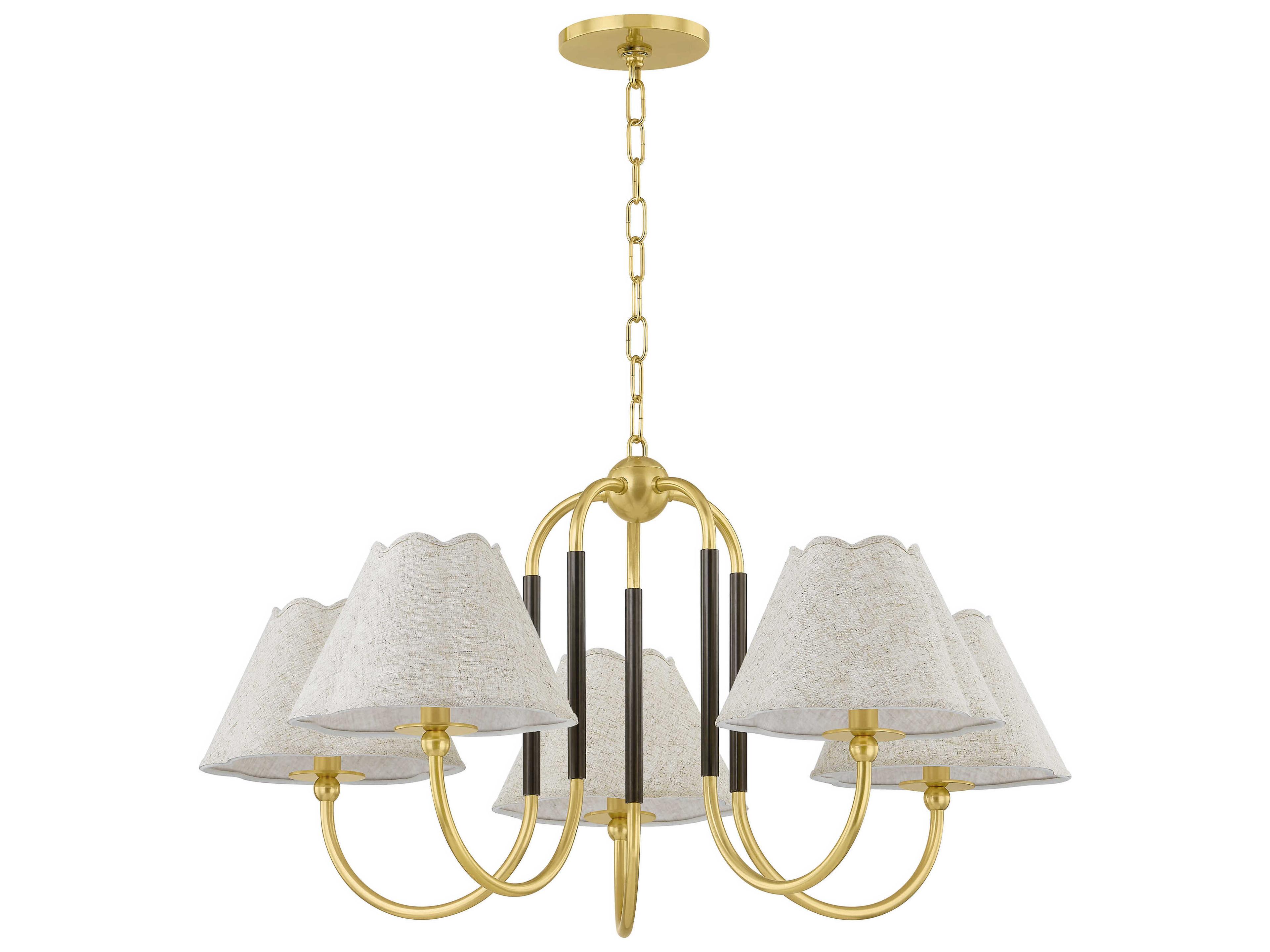 Mitzi Mandy Cheng Janie 5-Light Aged Brass True Bronze Candelabra Empire Chandelier