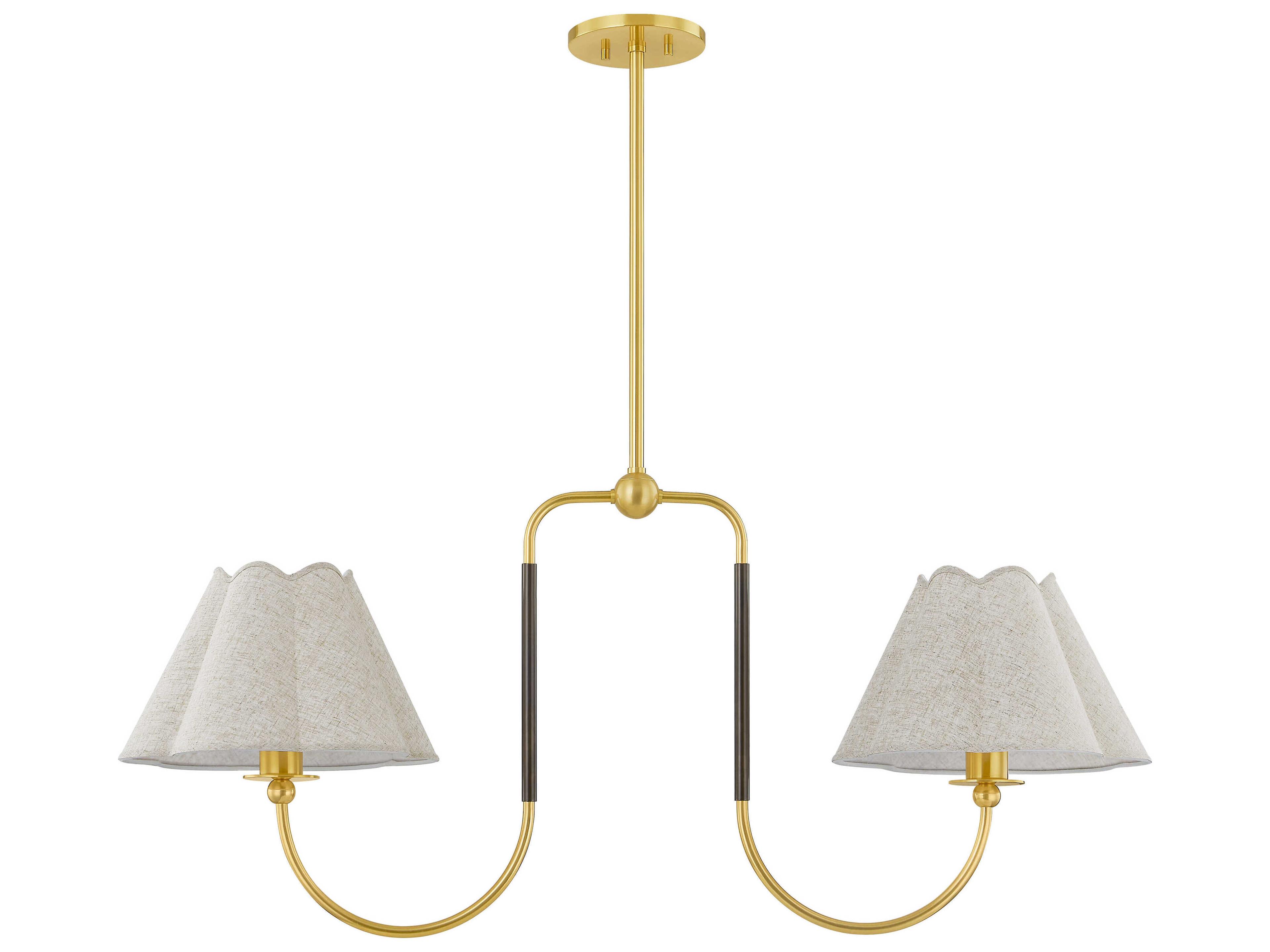 Mitzi Mandy Cheng Janie 2-Light Aged Brass True Bronze Island Pendant