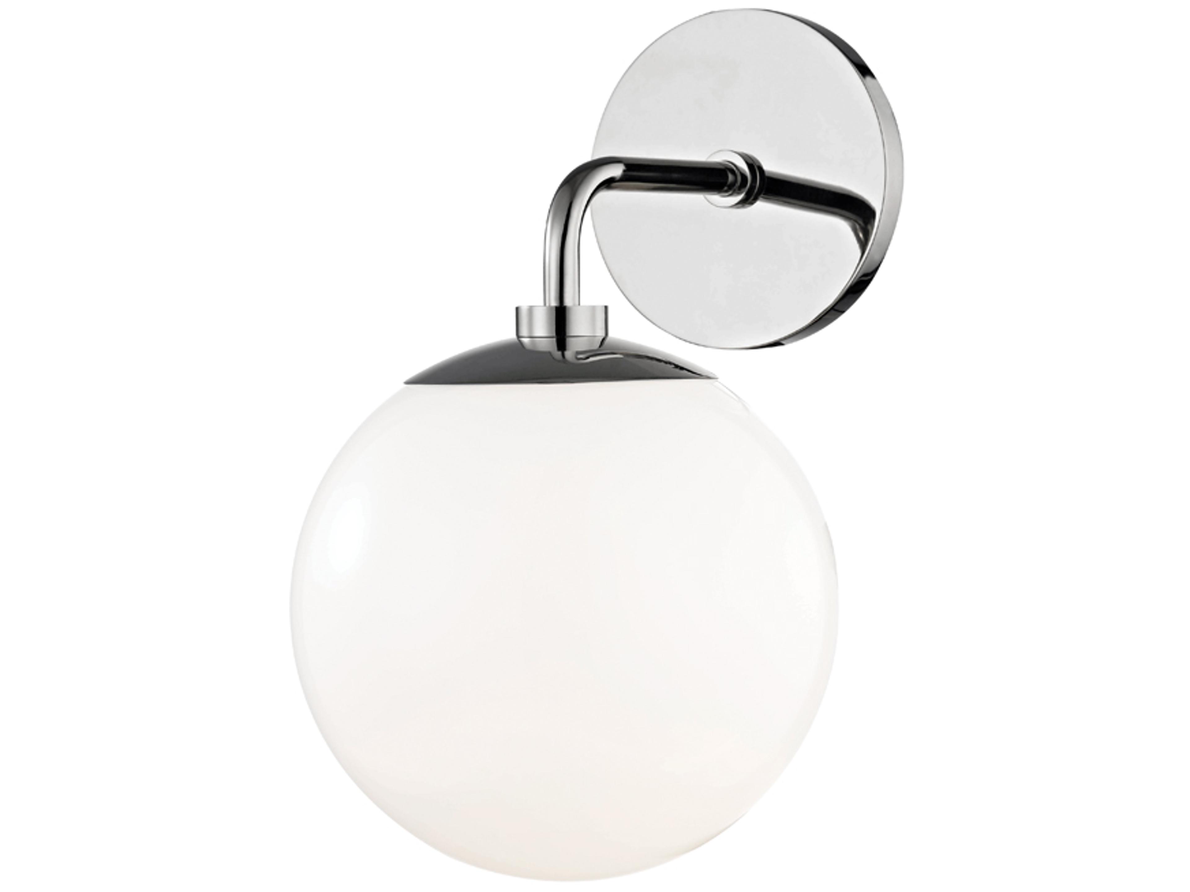 Stella 1-Light Polished Nickel Glass Wall Sconce