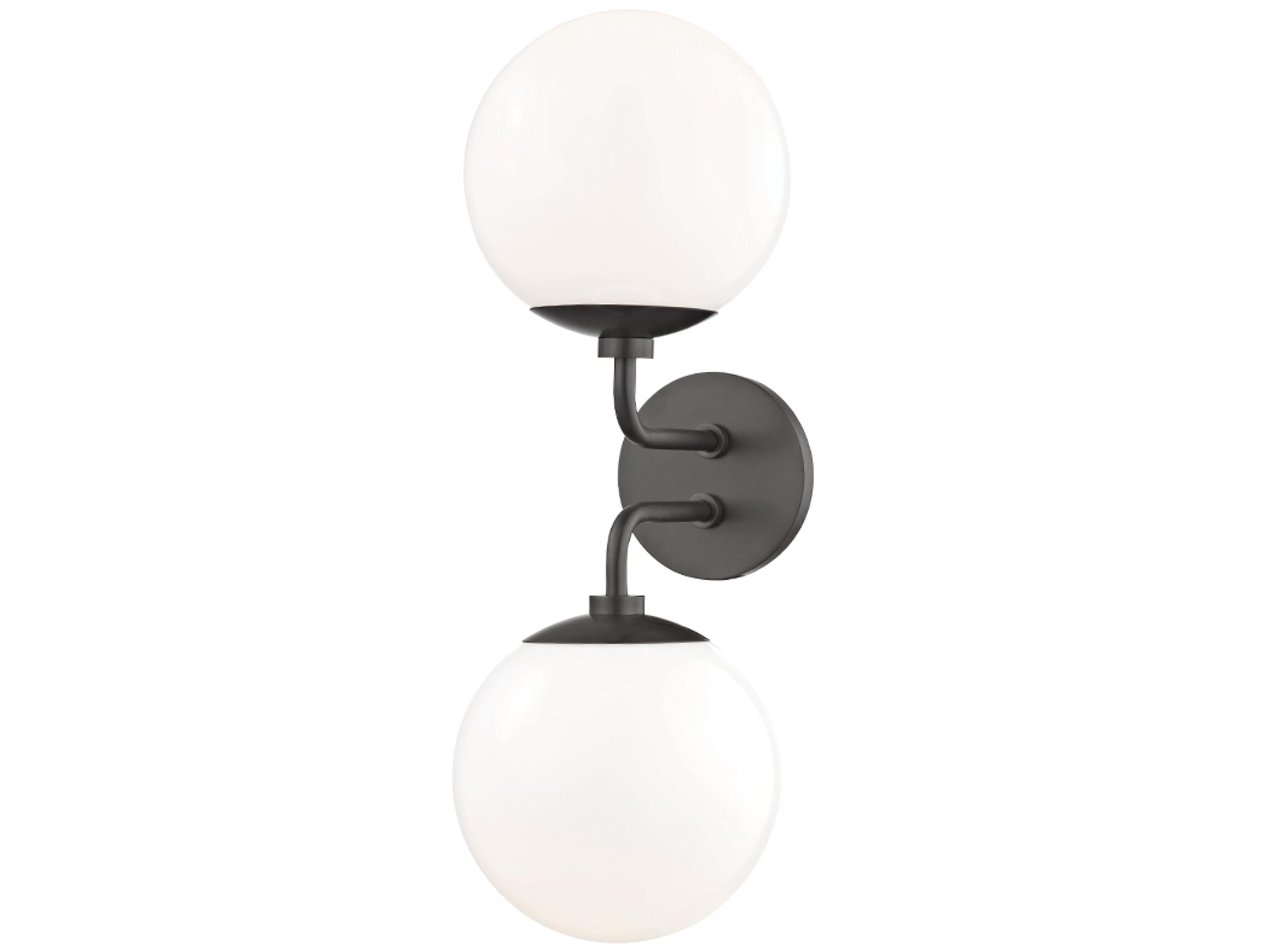 Stella 2-Light Old Bronze Glass Wall Sconce