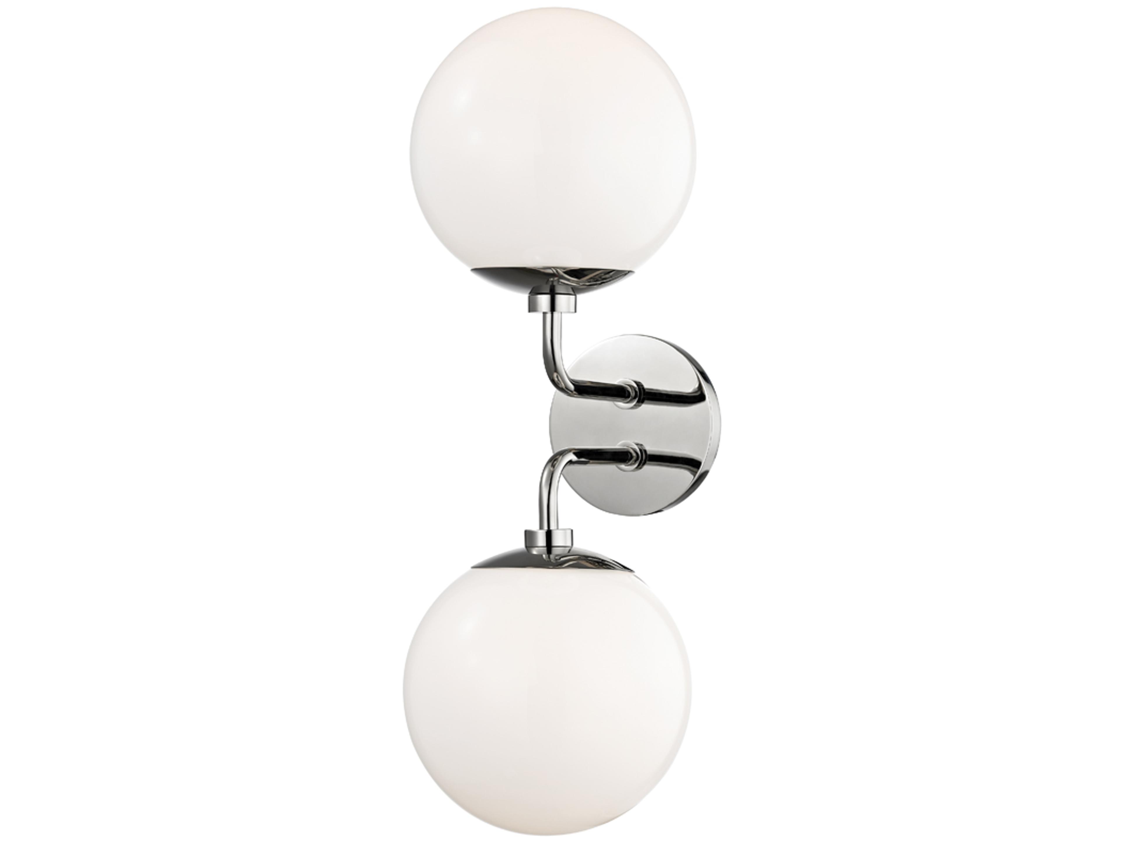 Stella 2-Light Polished Nickel Glass Wall Sconce