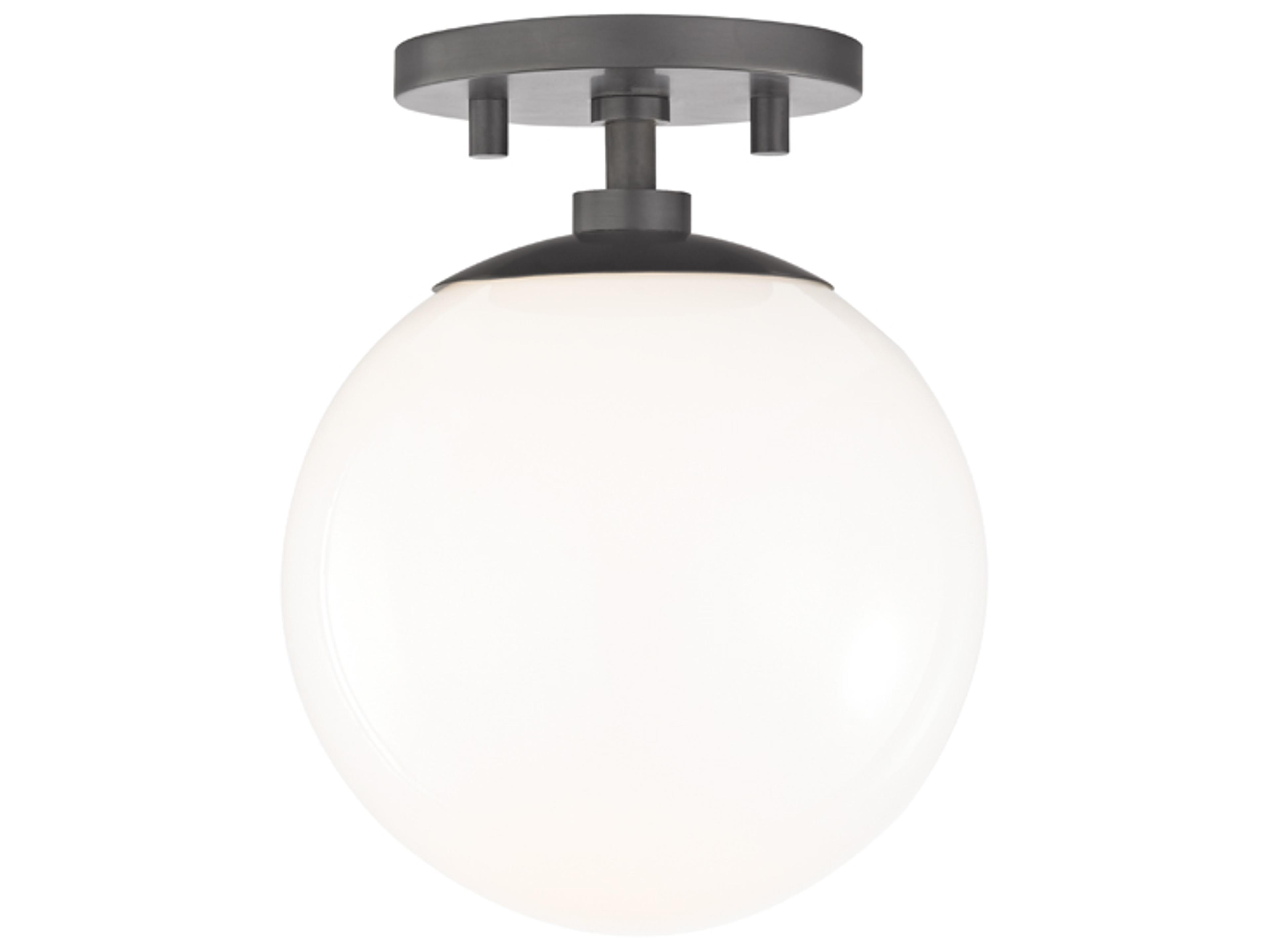 Stella 1-Light Old Bronze Glass Globe Semi Flush Mount