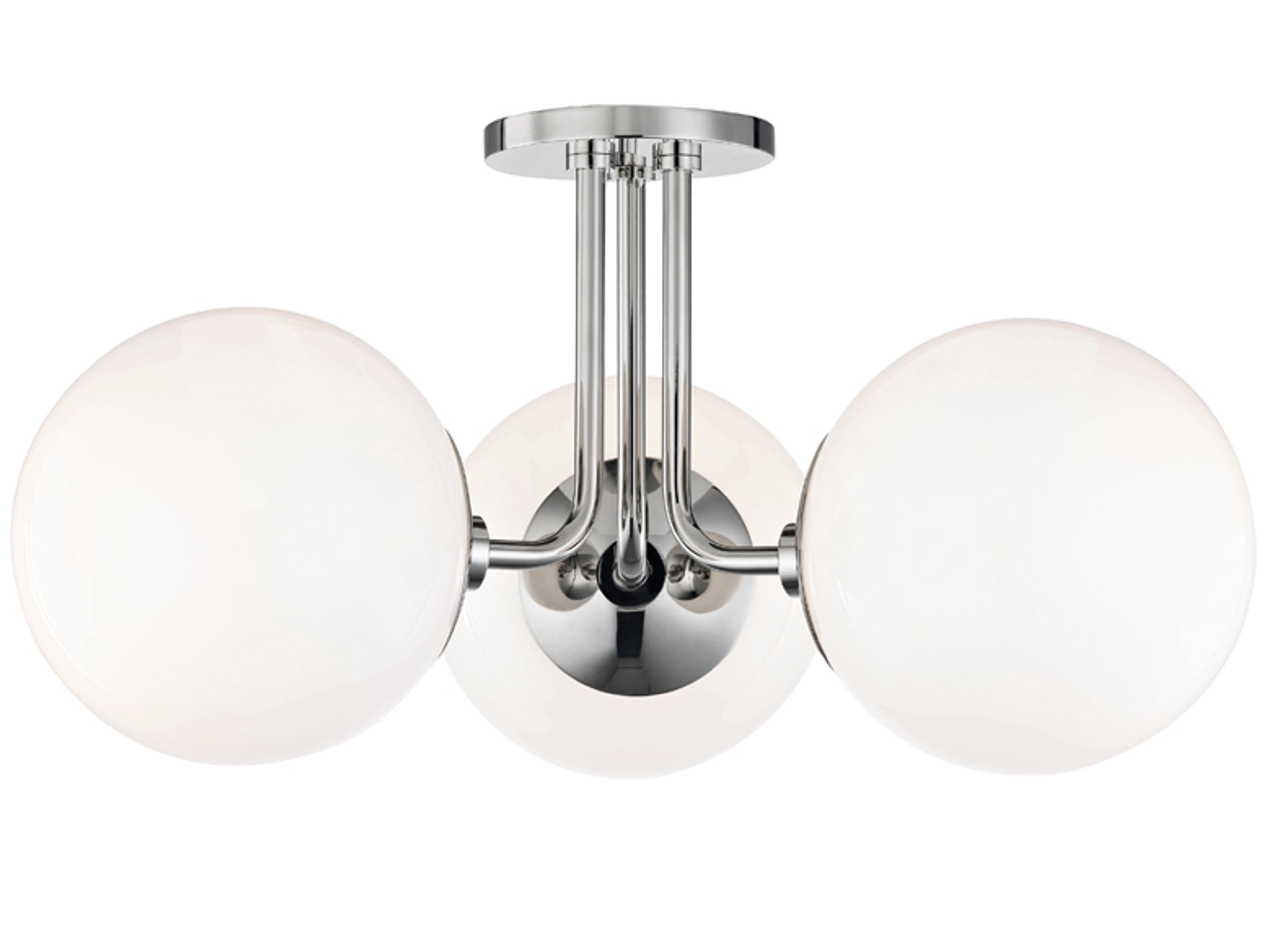 Stella Semi-Flush Mount Ceiling Light Modern Polished Nickel