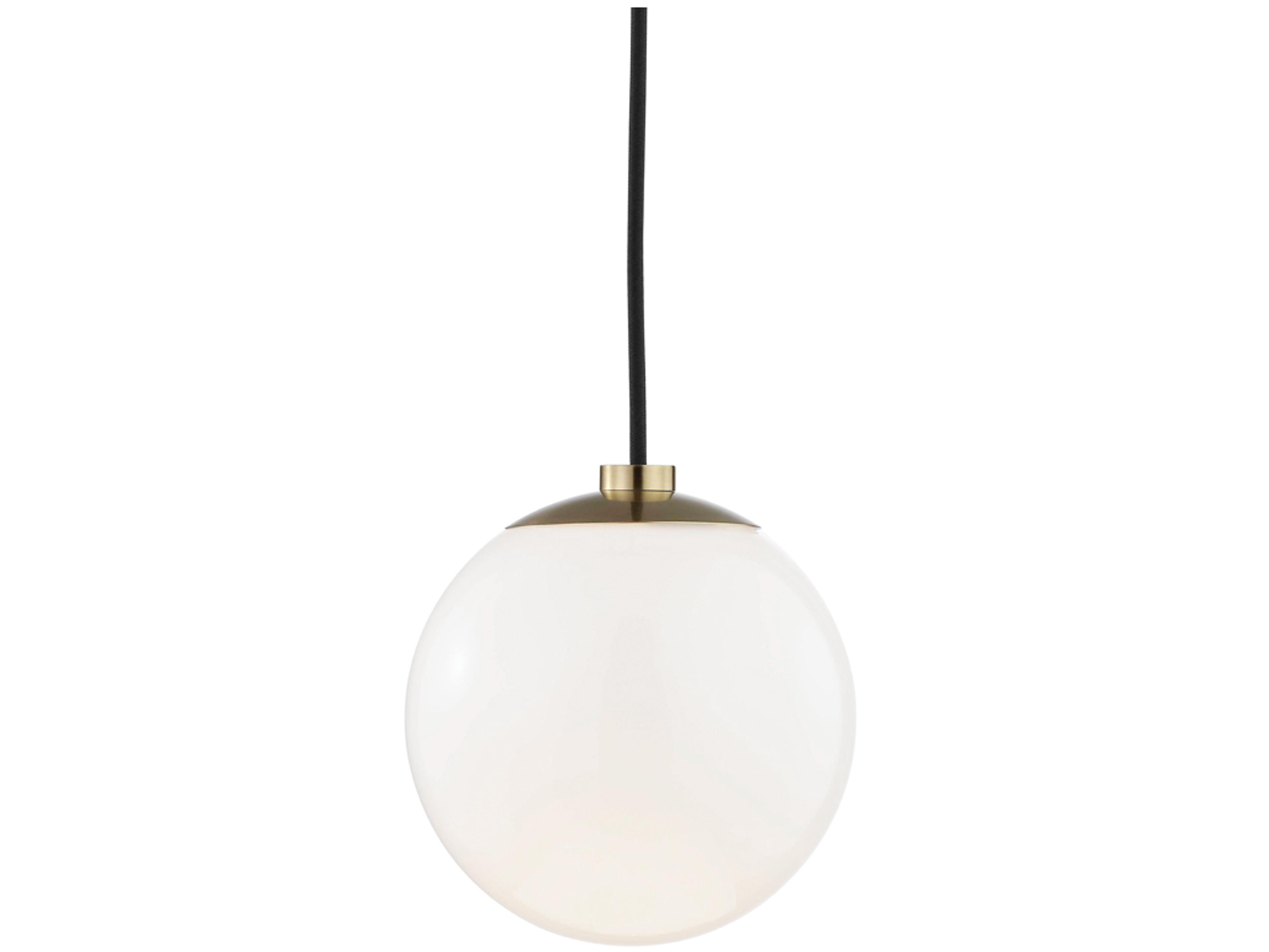 Stella 1-Light Aged Brass Glass Globe Mini Pendant