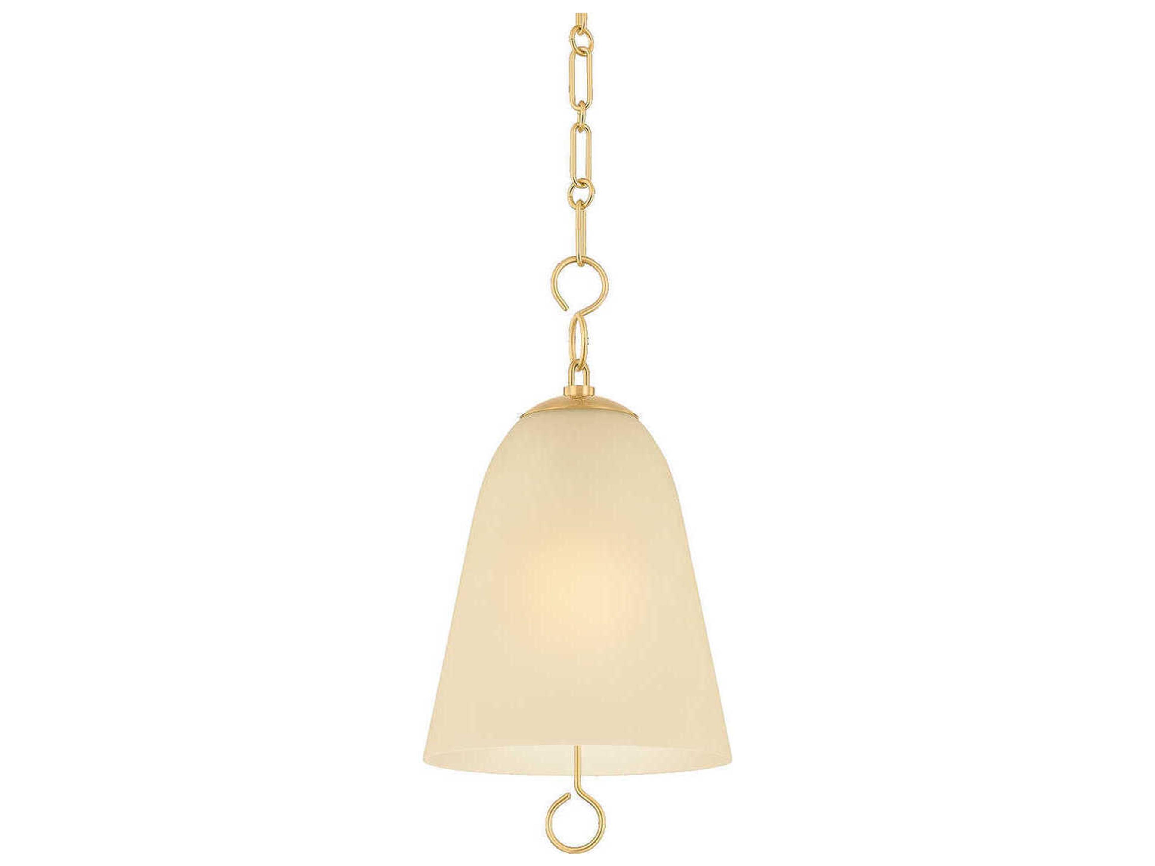 Christine 1-Light Aged Brass Bell Pendant