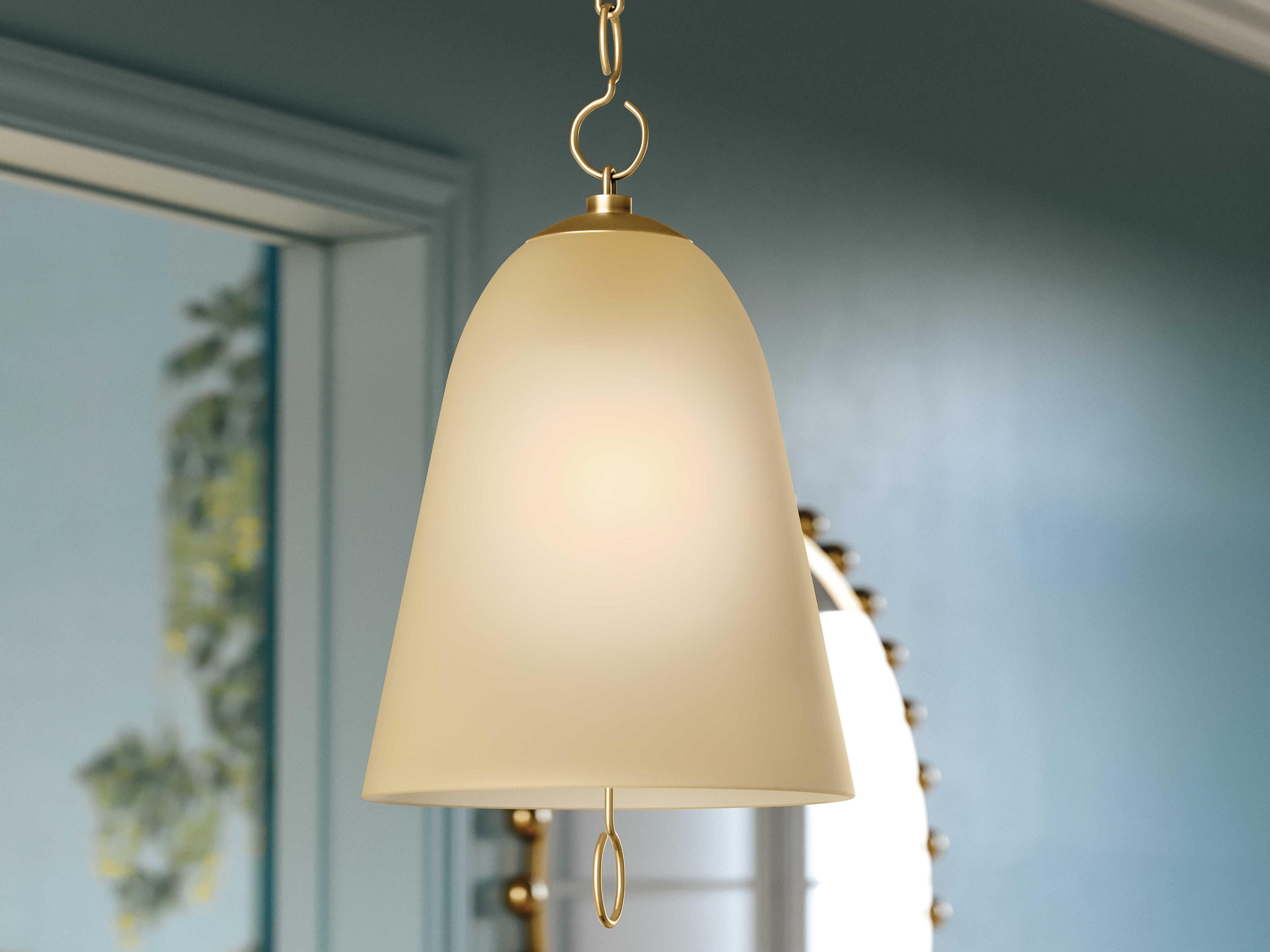 Mitzi Christine 1-Light Aged Brass Bell Pendant