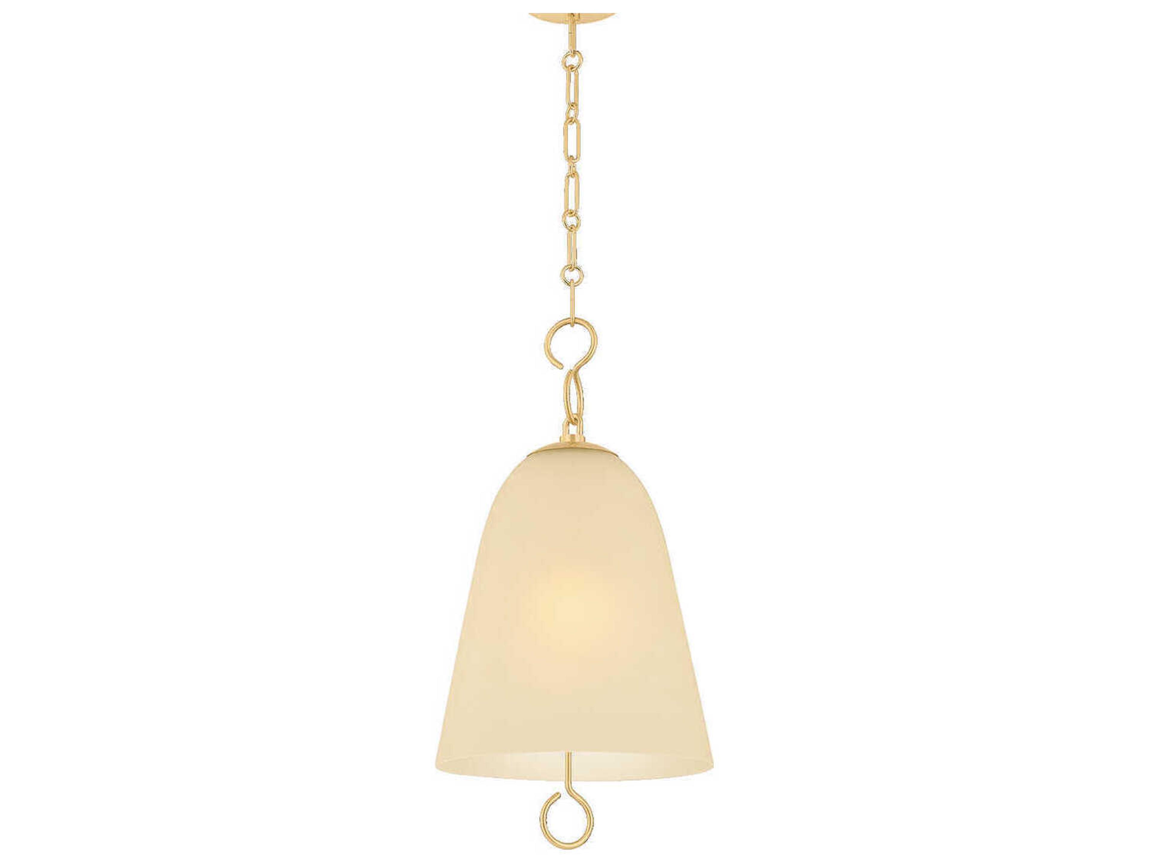 Christine 1-Light Aged Brass Bell Mini Pendant