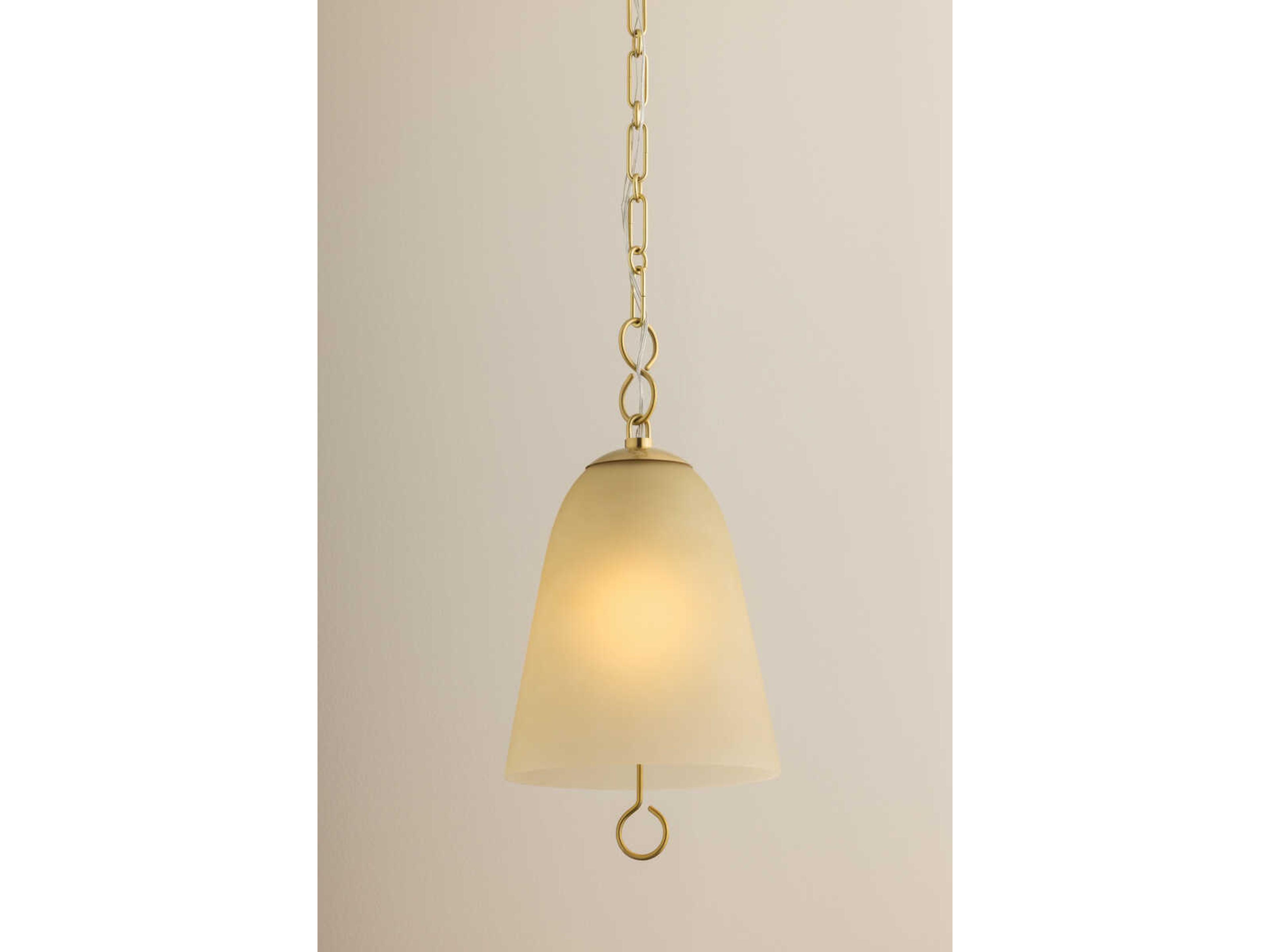 Mitzi Christine 1-Light Aged Brass Bell Mini Pendant