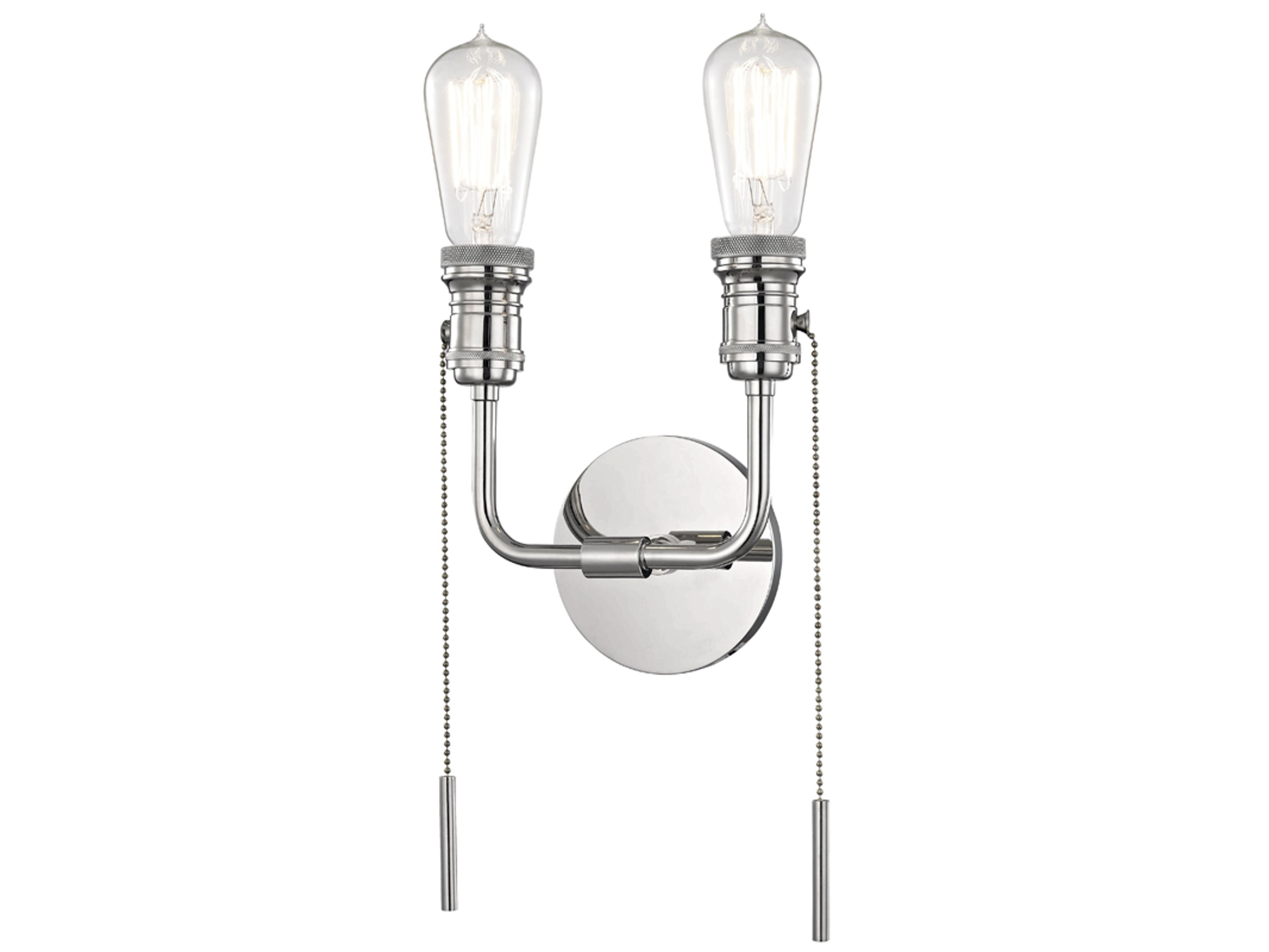 Mitzi Lexi 2-Light Polished Nickel Wall Sconce