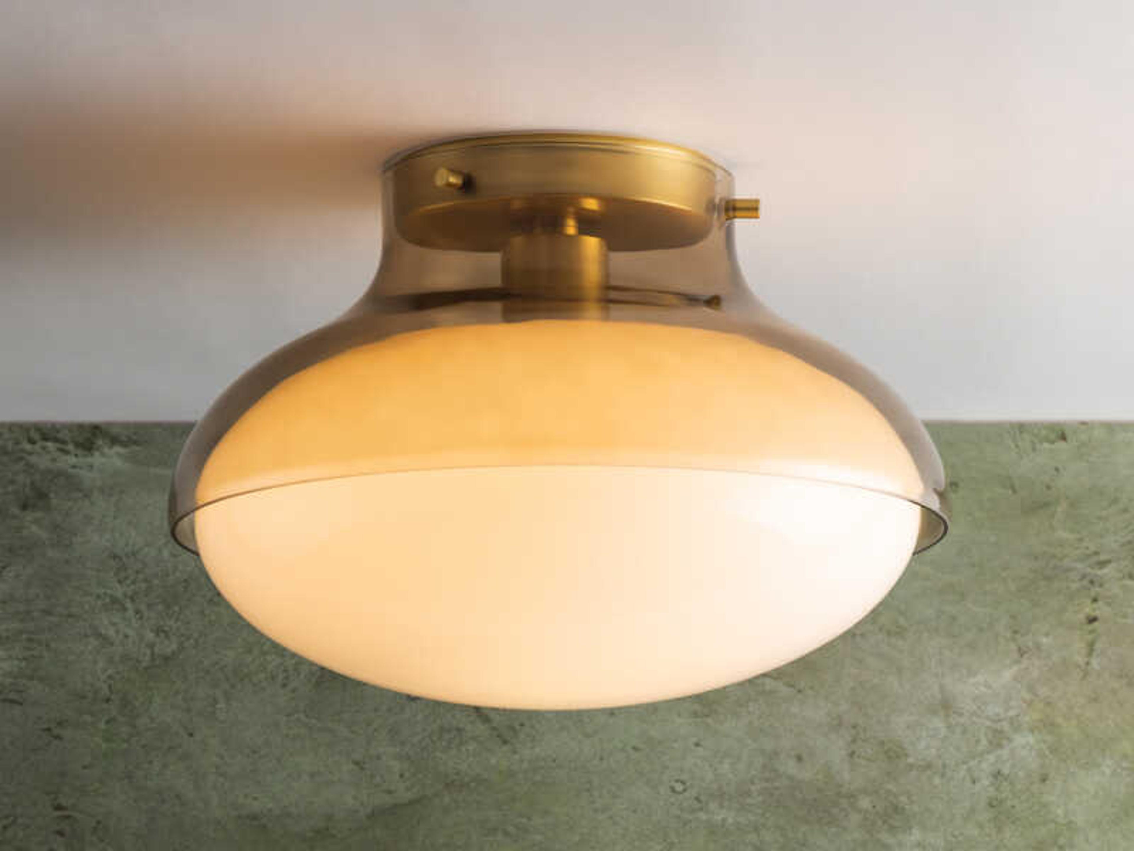 Mitzi Gianna 1-Light Aged Brass Round Flush Mount