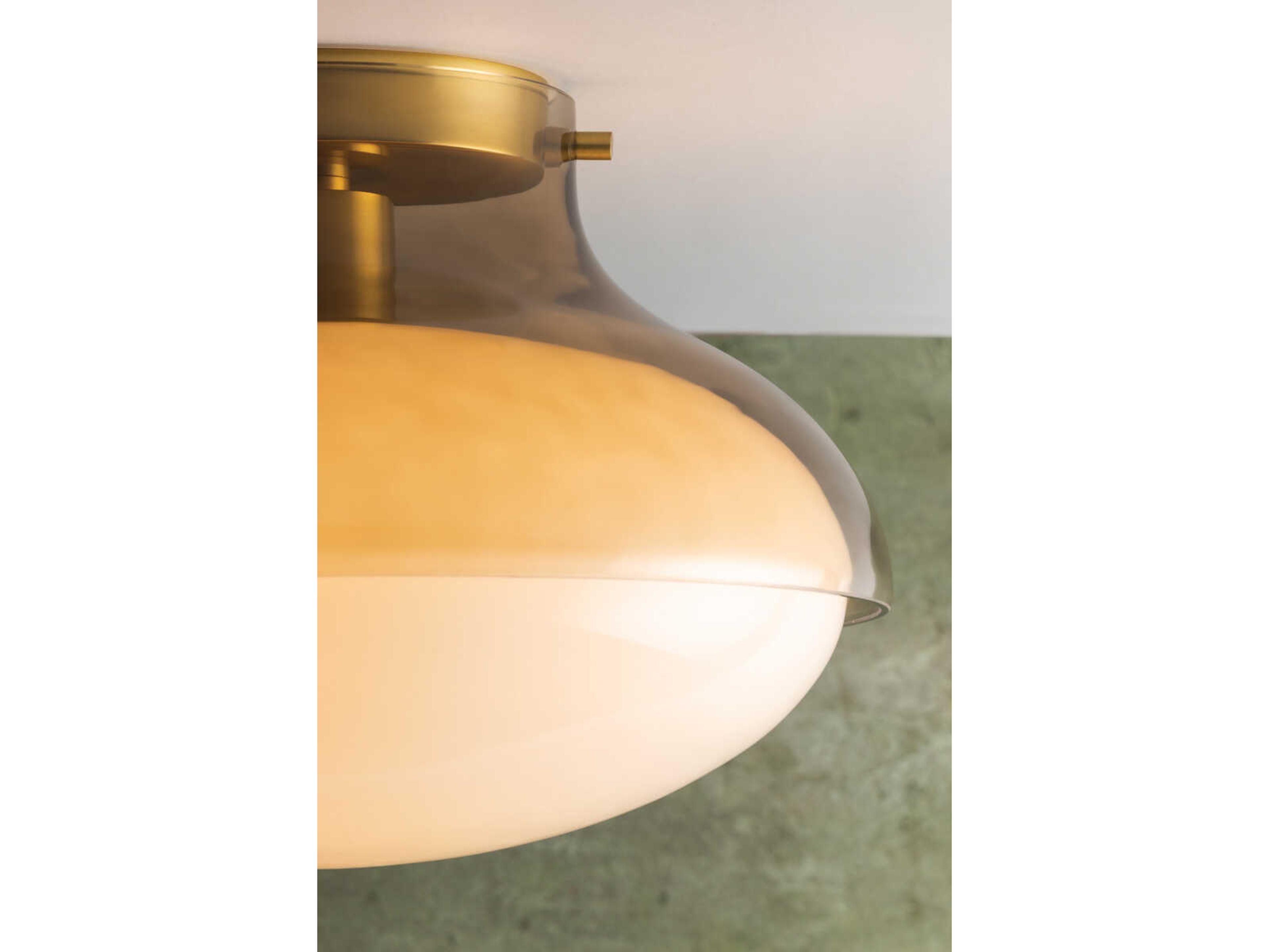 Mitzi Gianna 1-Light Aged Brass Round Flush Mount