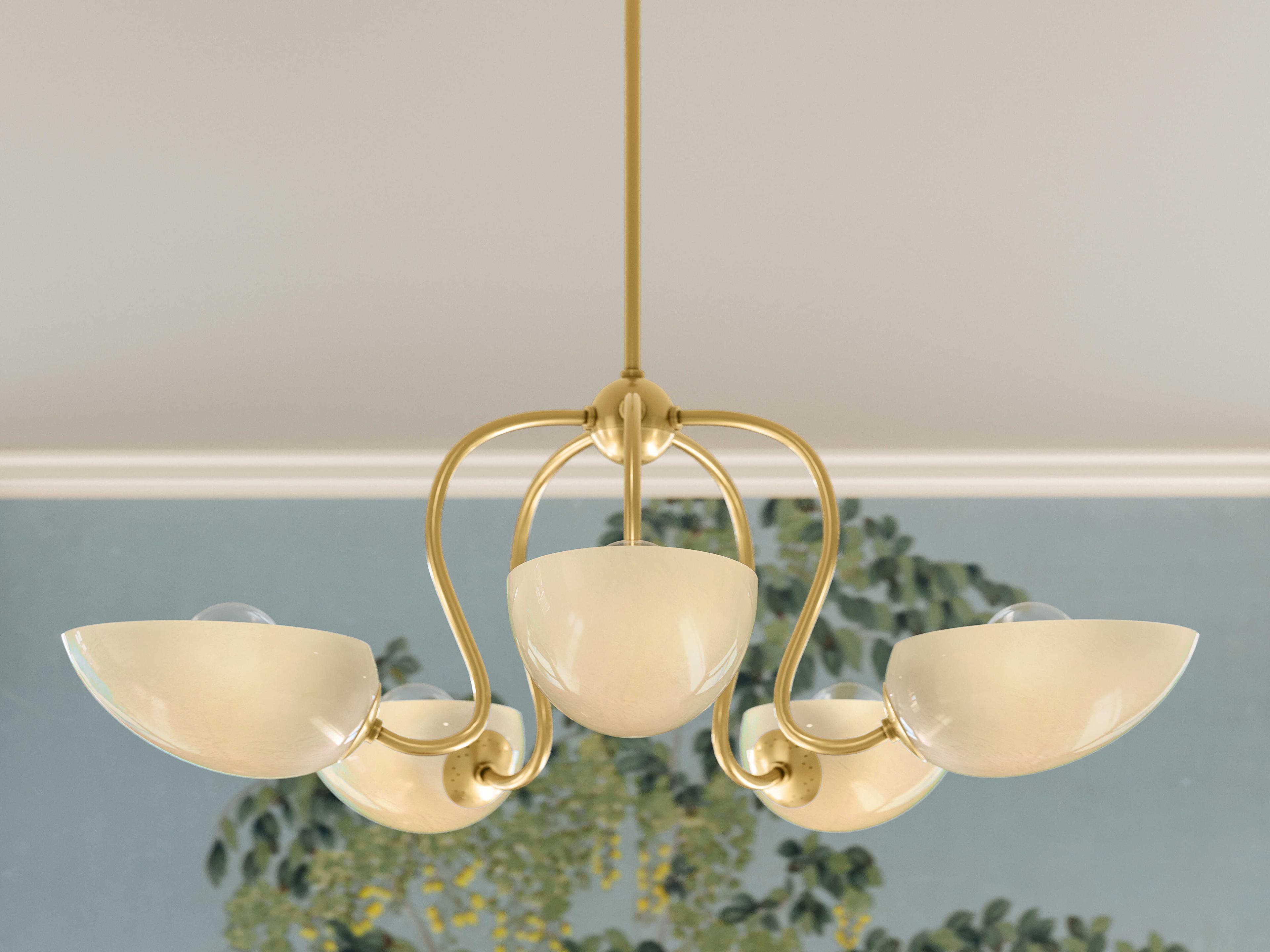 Mitzi Reva 5-Light Aged Brass Chandelier