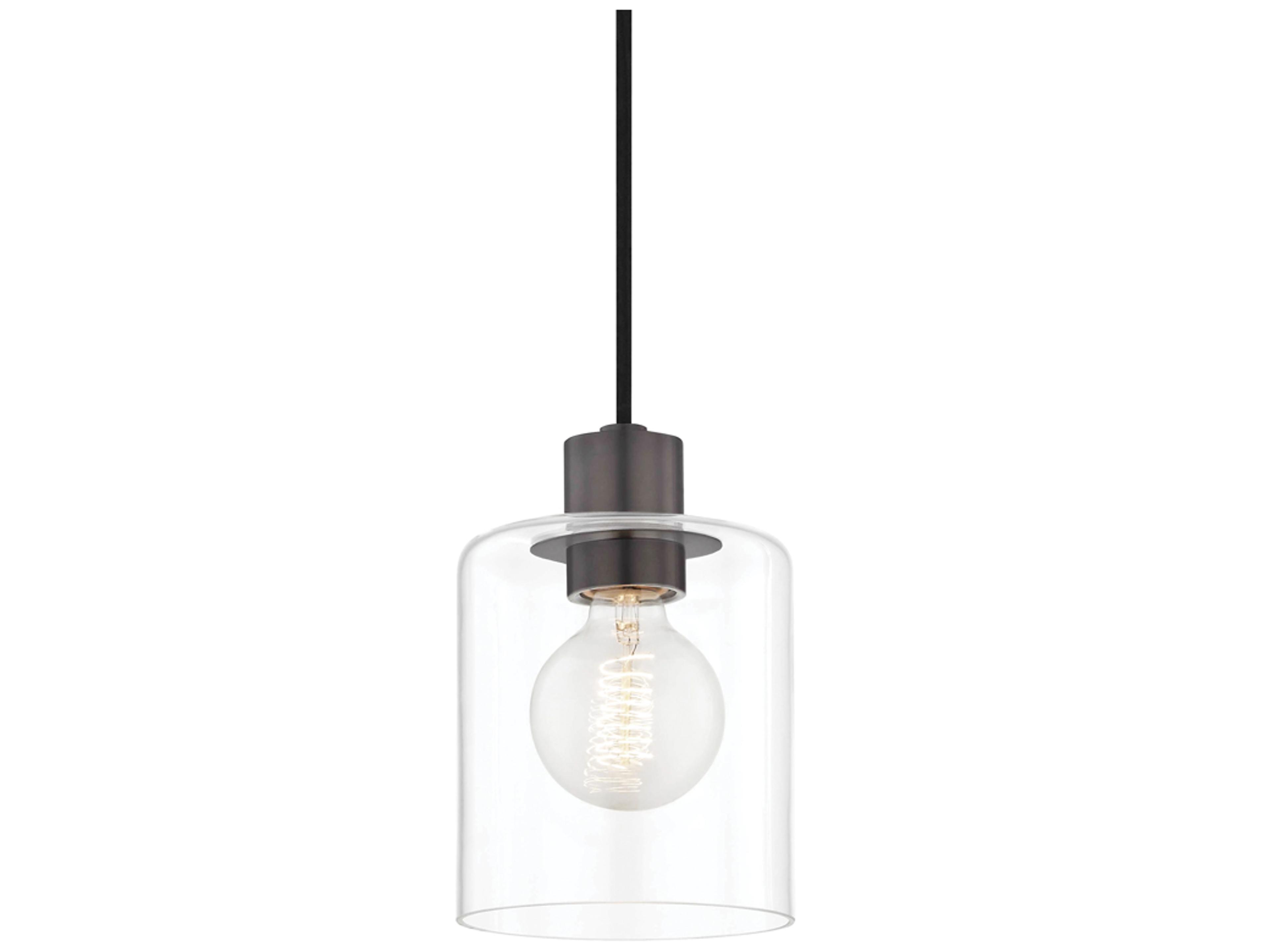 Neko 1-Light Old Bronze Glass Cylinder Mini Pendant