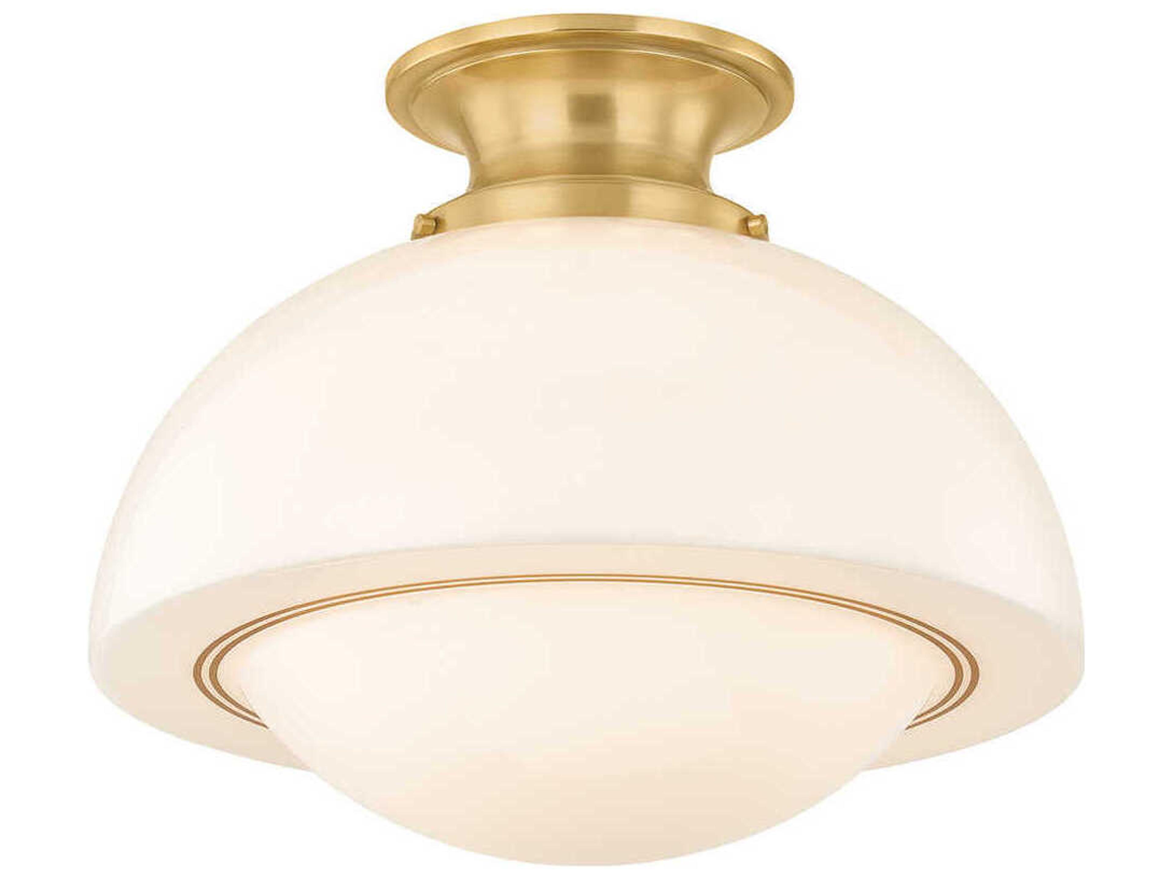 Celine 1-Light Aged Brass Bowl Semi Flush Mount