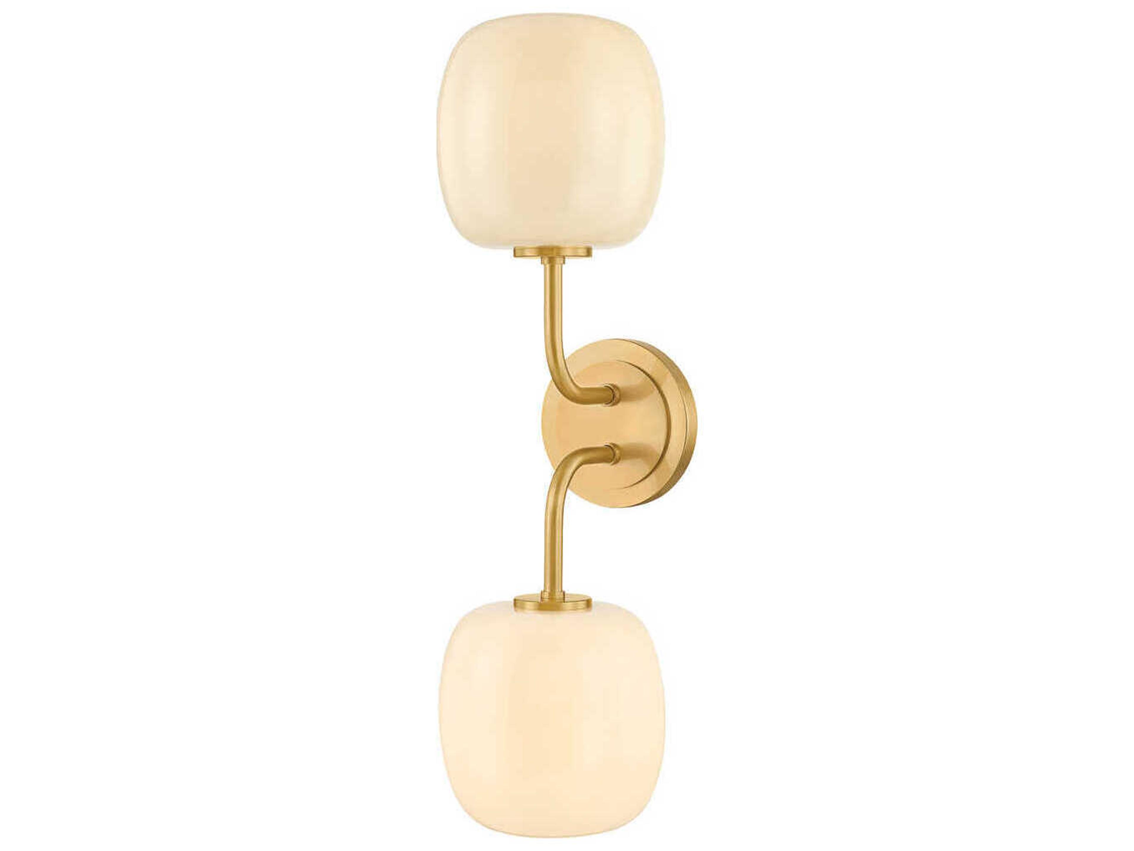 Lisette 2-Light Aged Brass Vanity Light