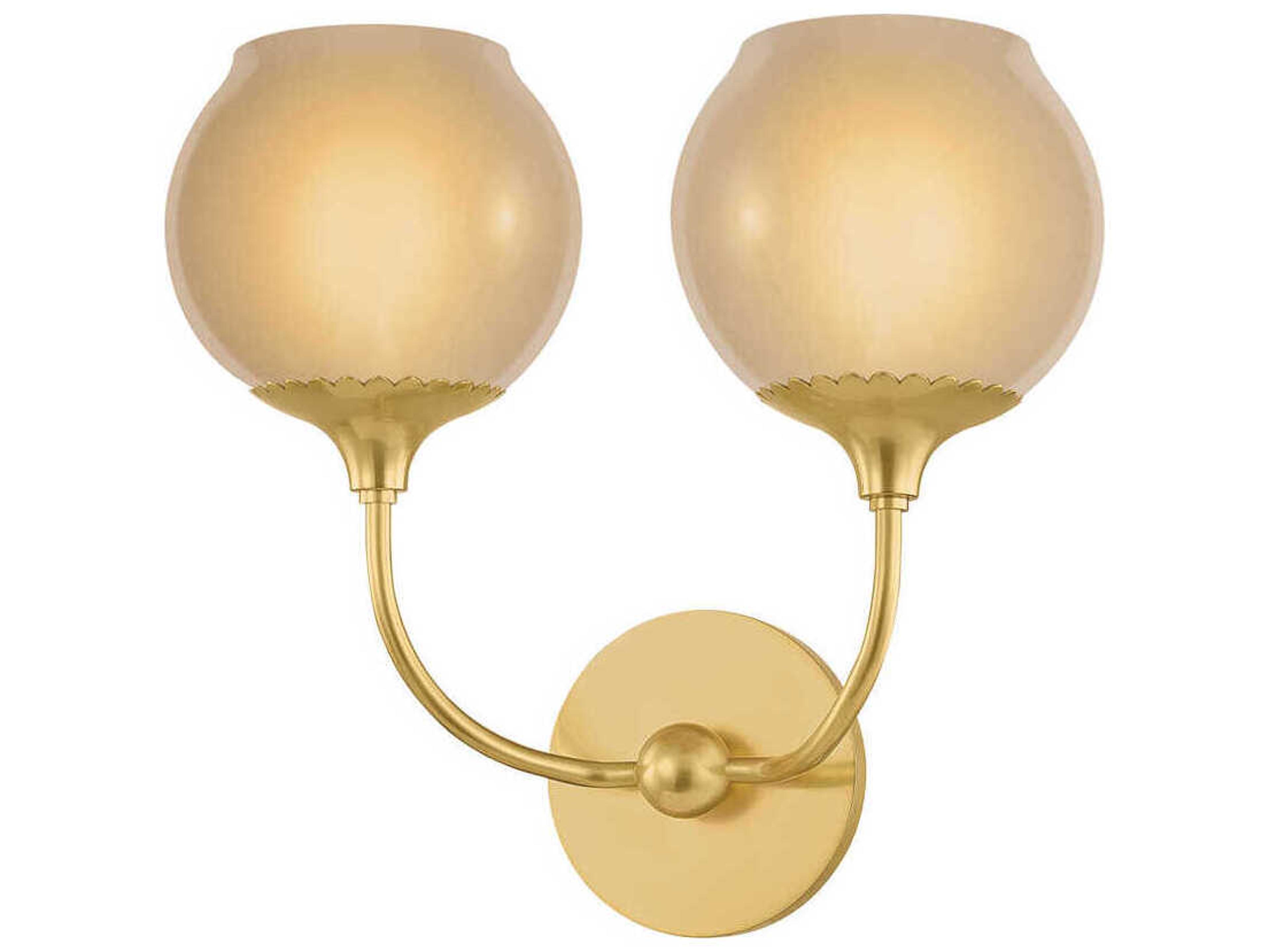 Daya 2-Light Aged Brass Vanity Light