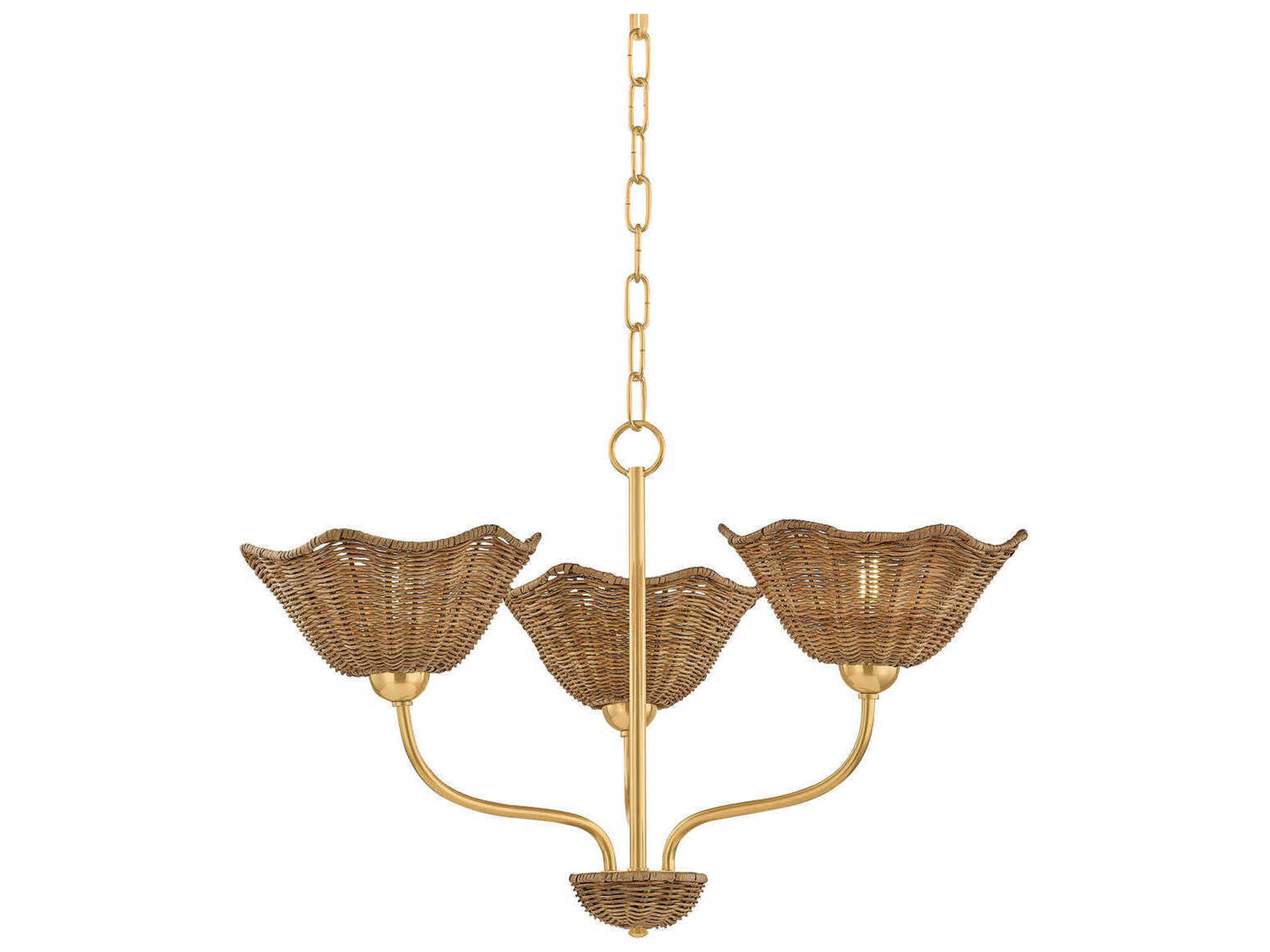 Kehlani 3-Light Aged Brass Chandelier