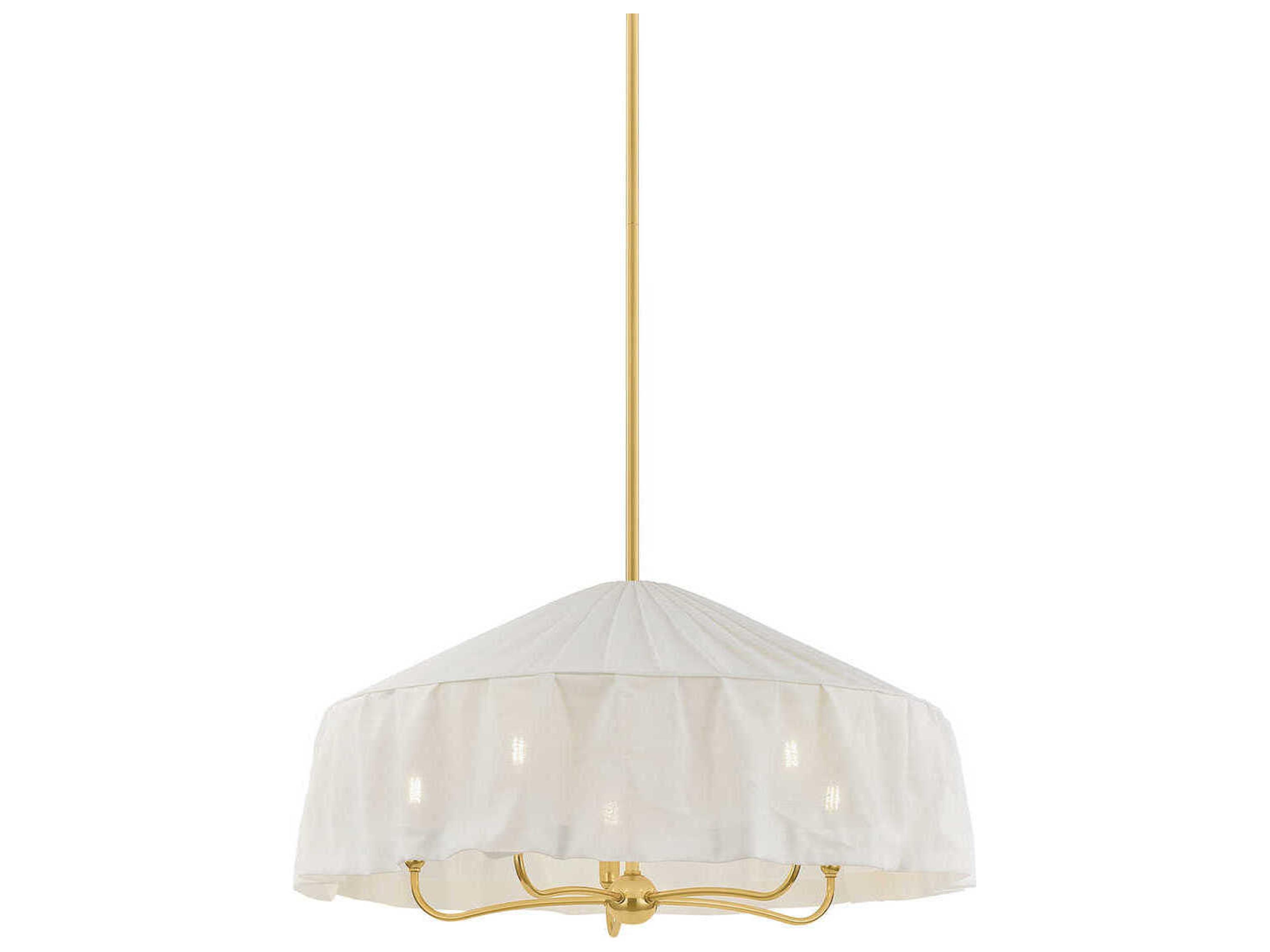 Shivonne 5-Light Aged Brass Dome Pendant