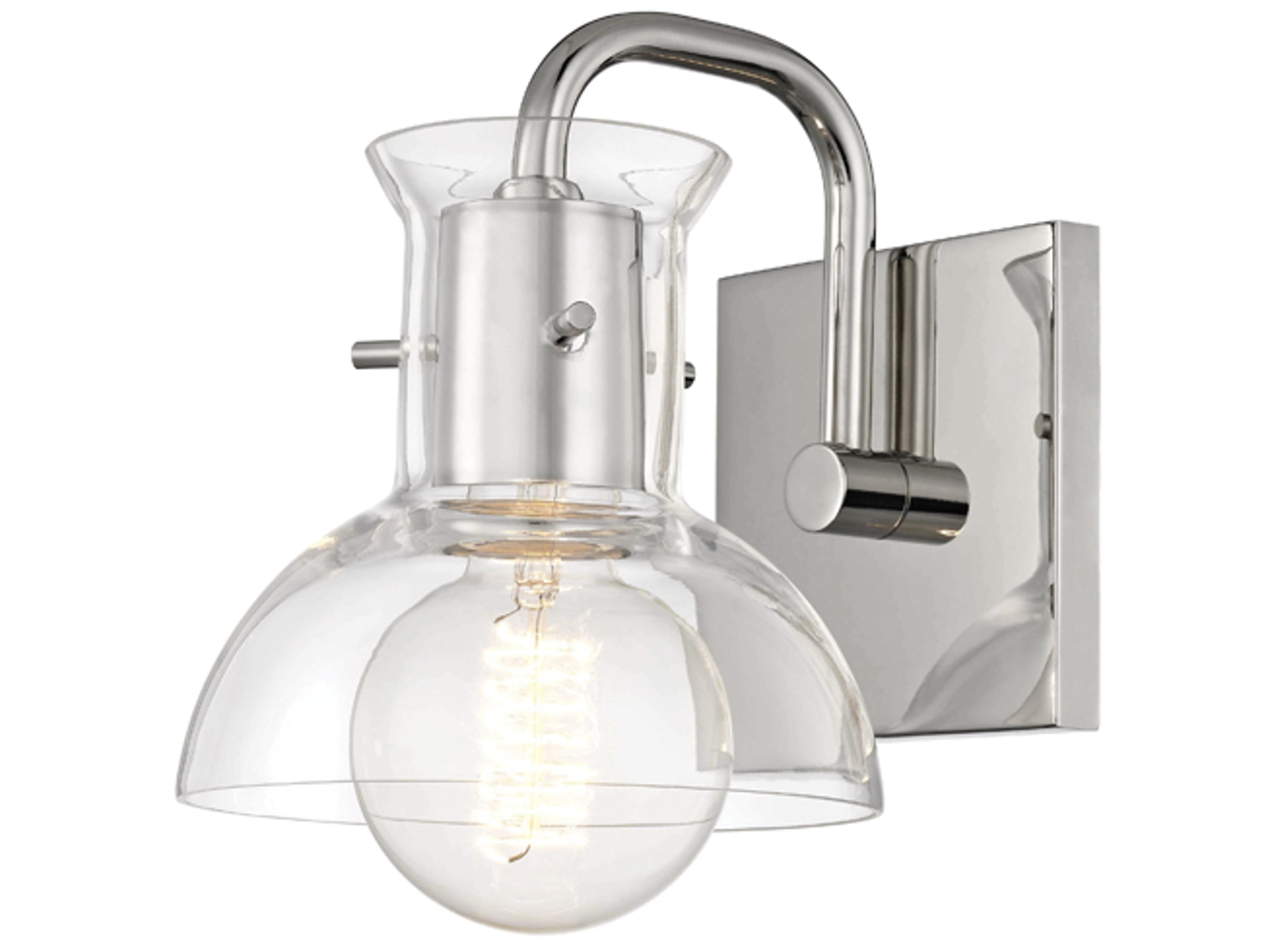 Riley 1-Light Polished Nickel Glass Wall Sconce