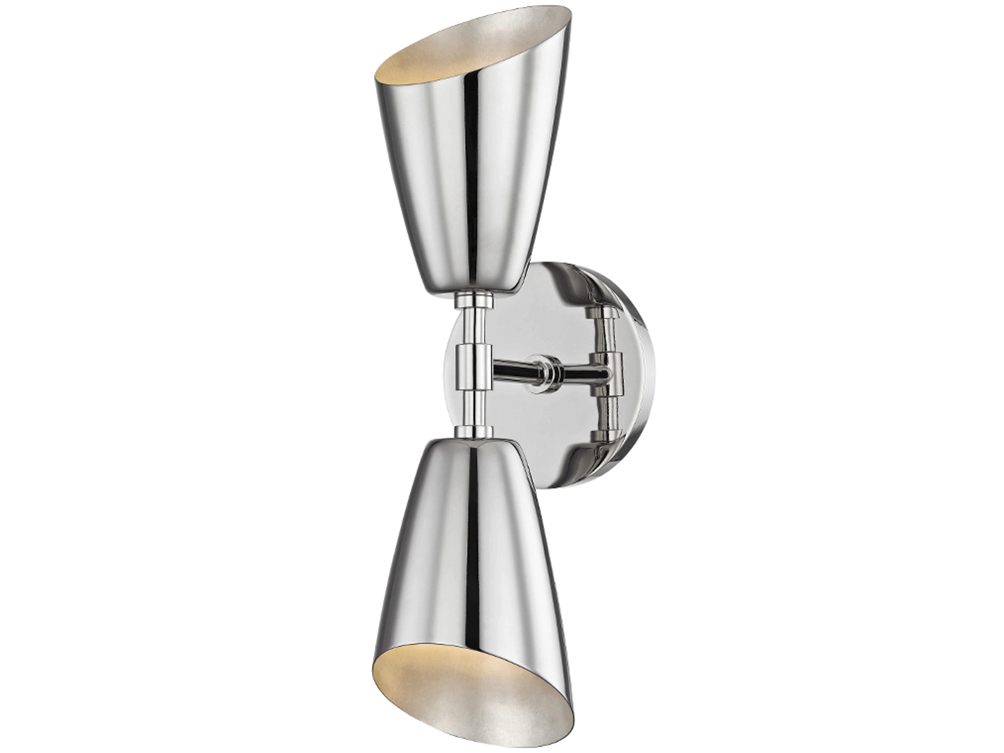 Kai 2-Light Polished Nickel Wall Sconce