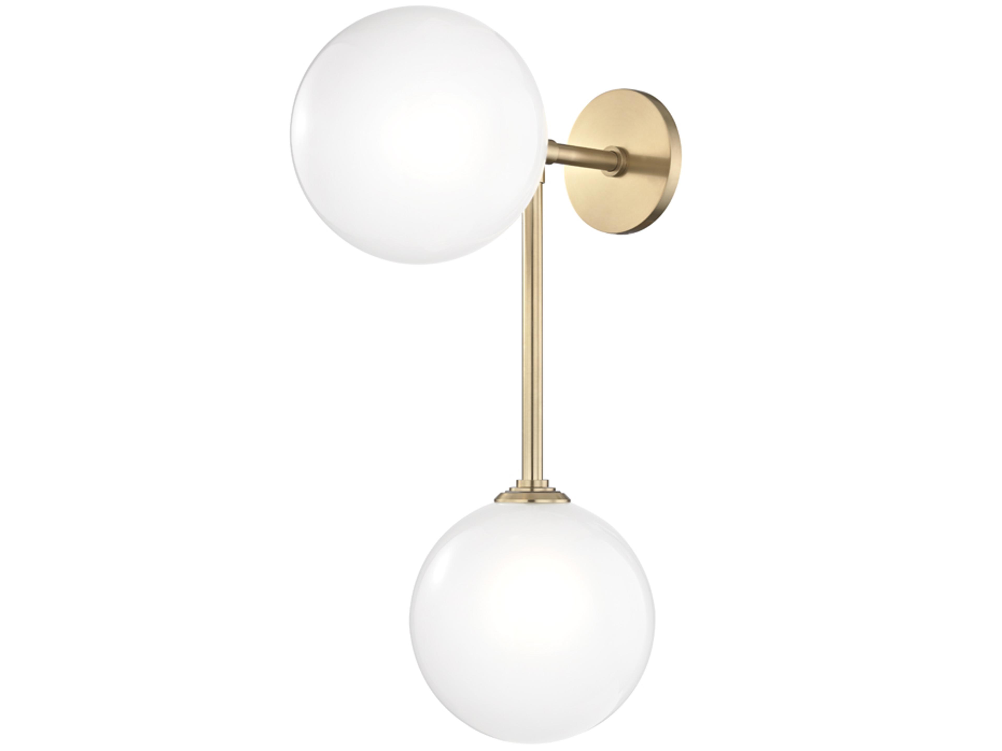 Mitzi Ashleigh 2-Light Aged Brass Glass LED Wall Sconce