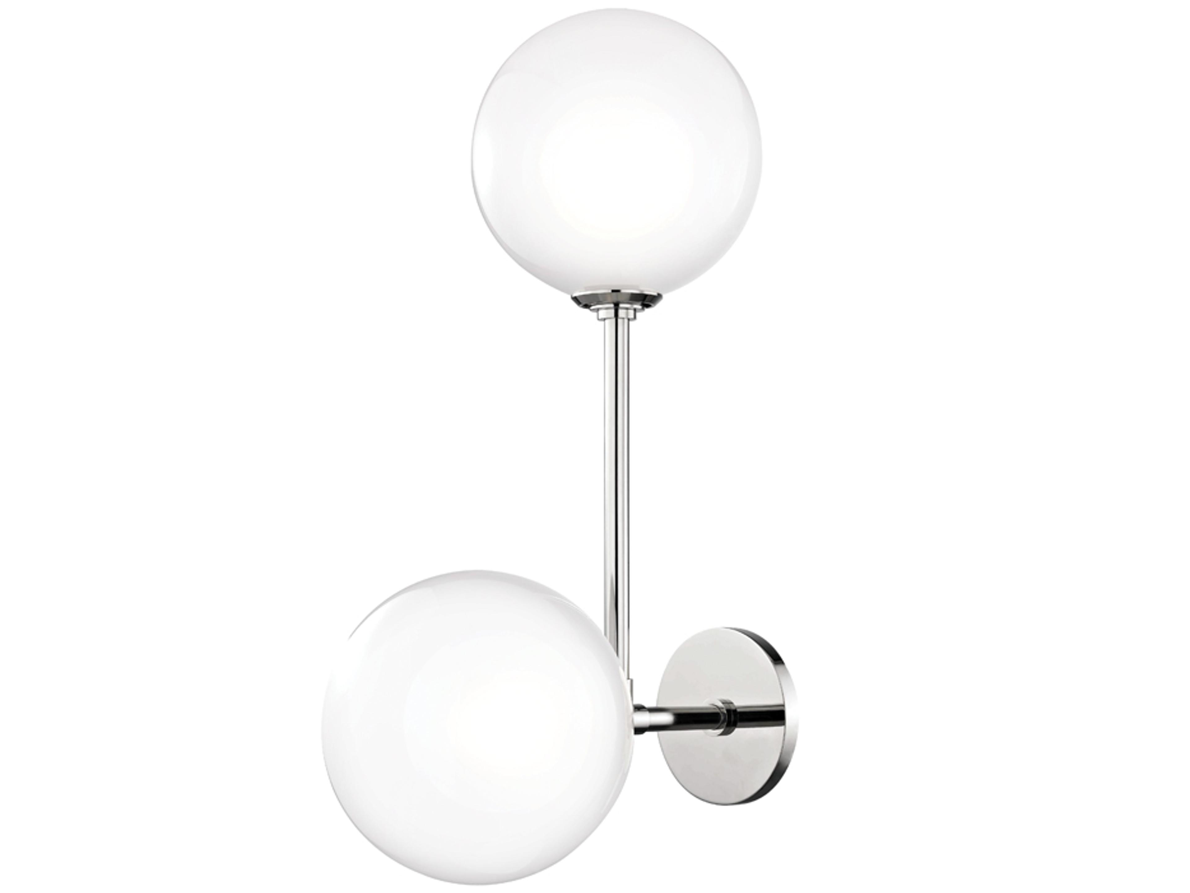 Mitzi Ashleigh 2-Light Polished Nickel Glass LED Wall Sconce