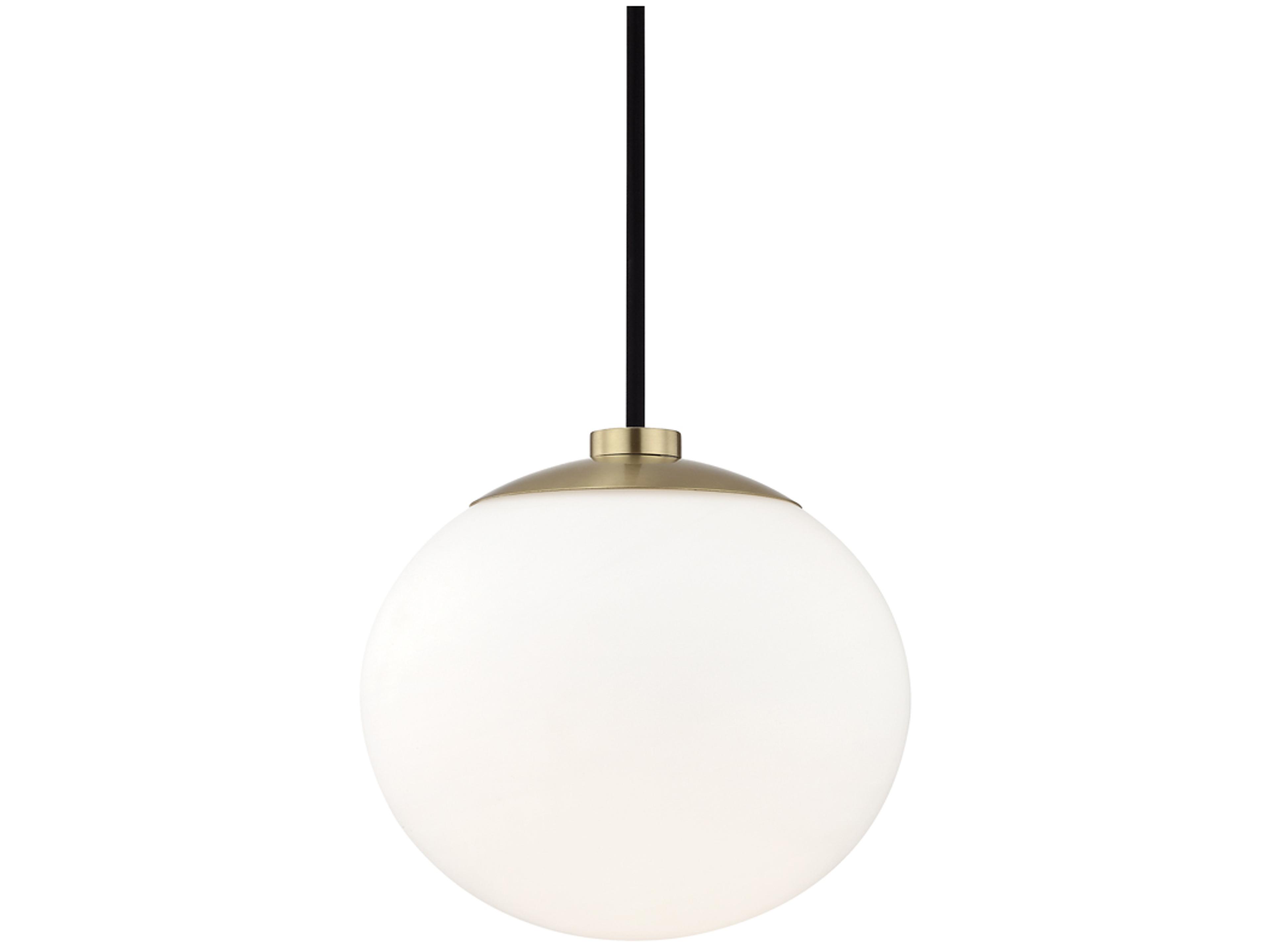 Estee 1-Light Aged Brass White Glass Globe Mini Pendant