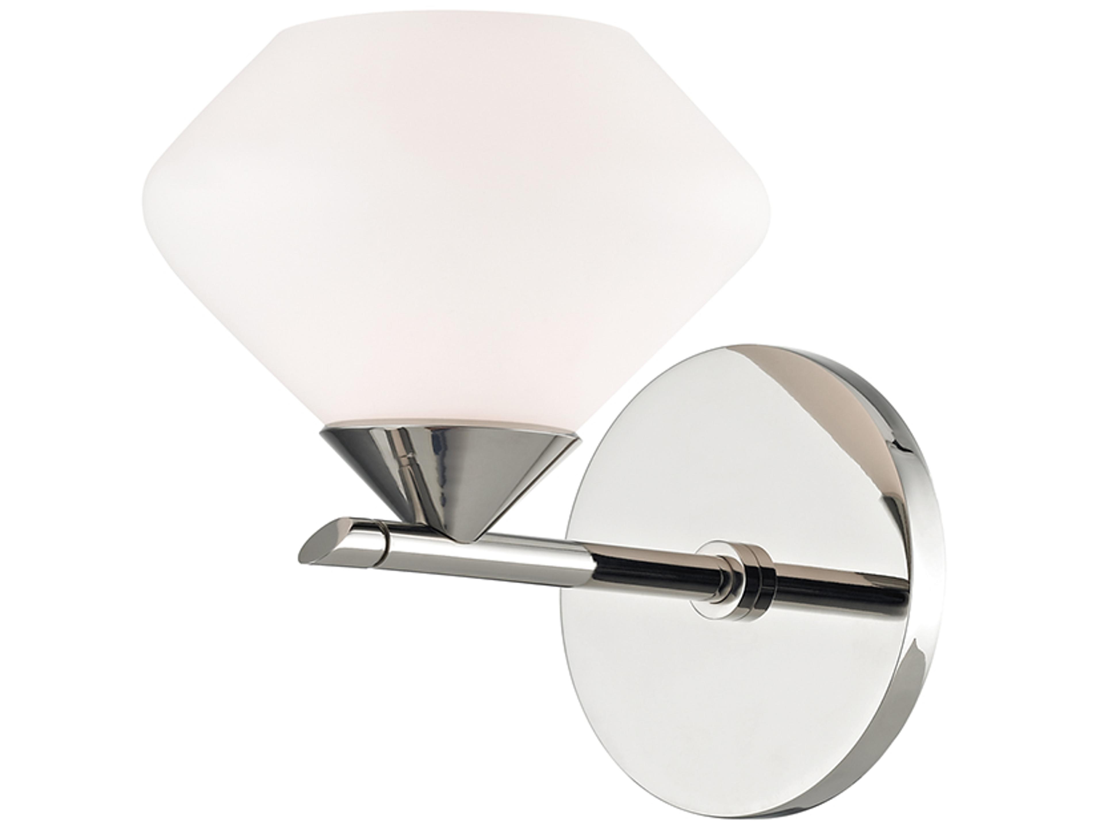 Valerie 1-Light Polished Nickel Glass Wall Sconce