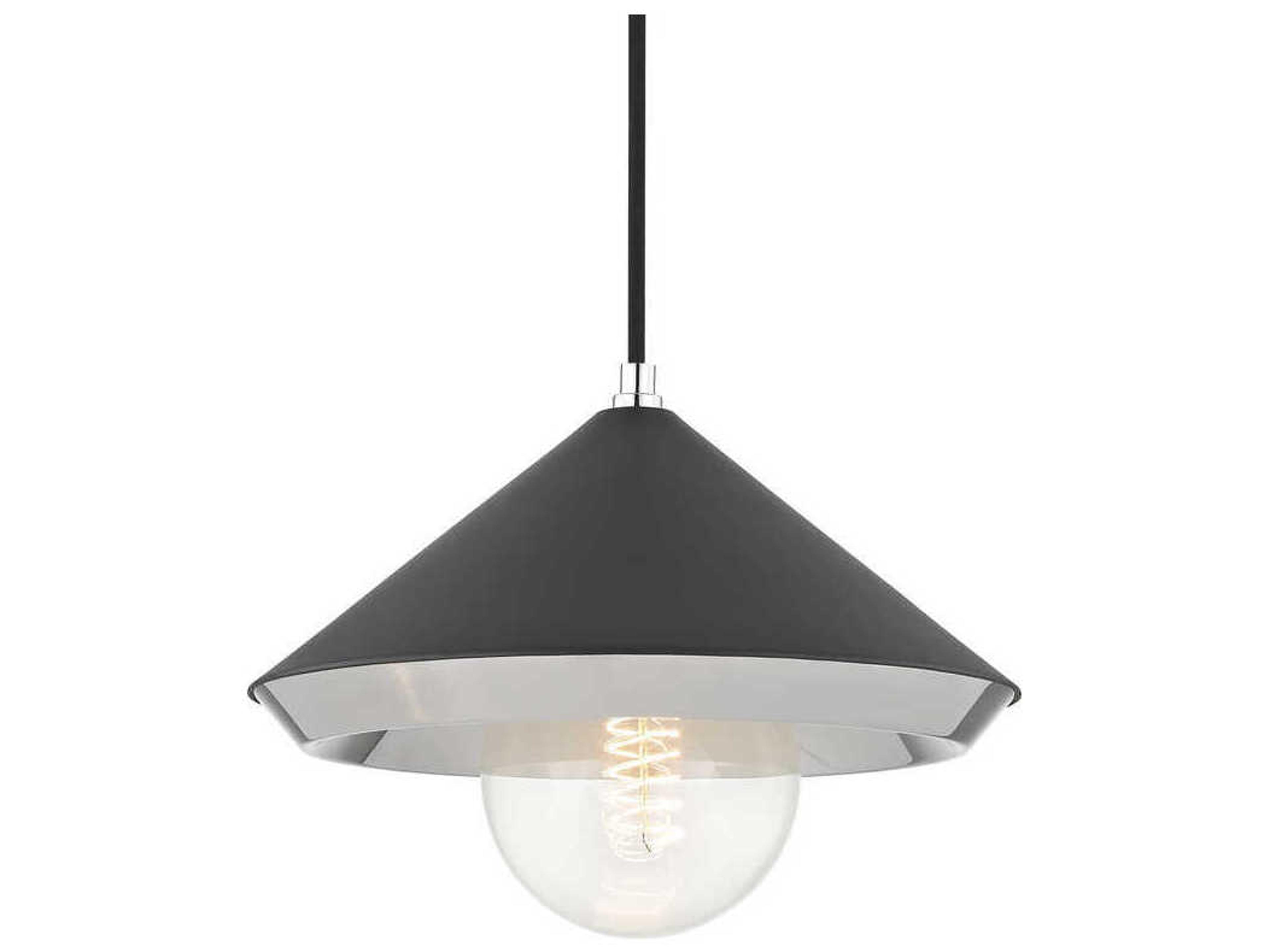 Marnie 1-Light Polished Nickel Black Pendant