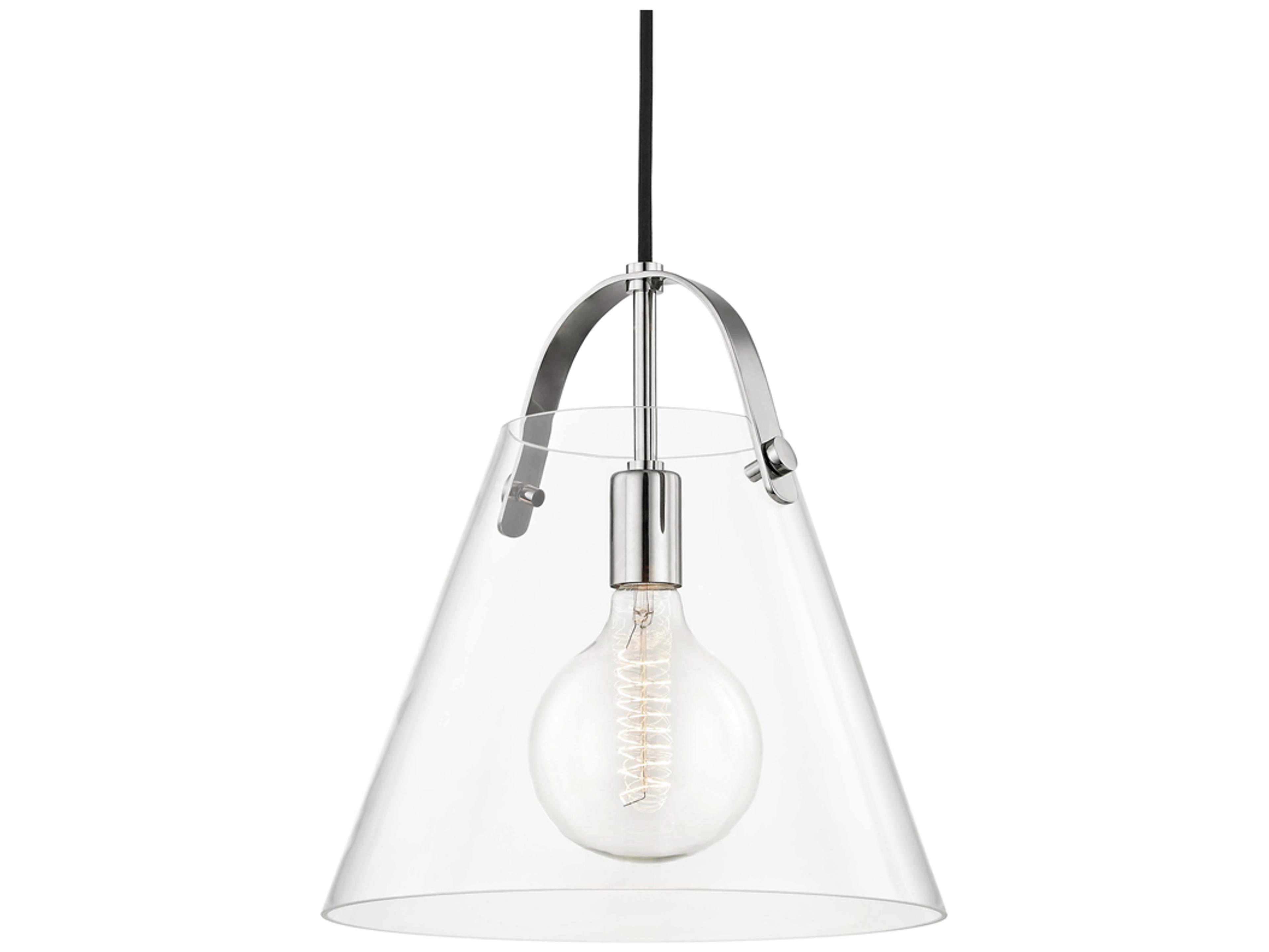 Mitzi Karin 1-Light Polished Nickel Clear Glass Pendant