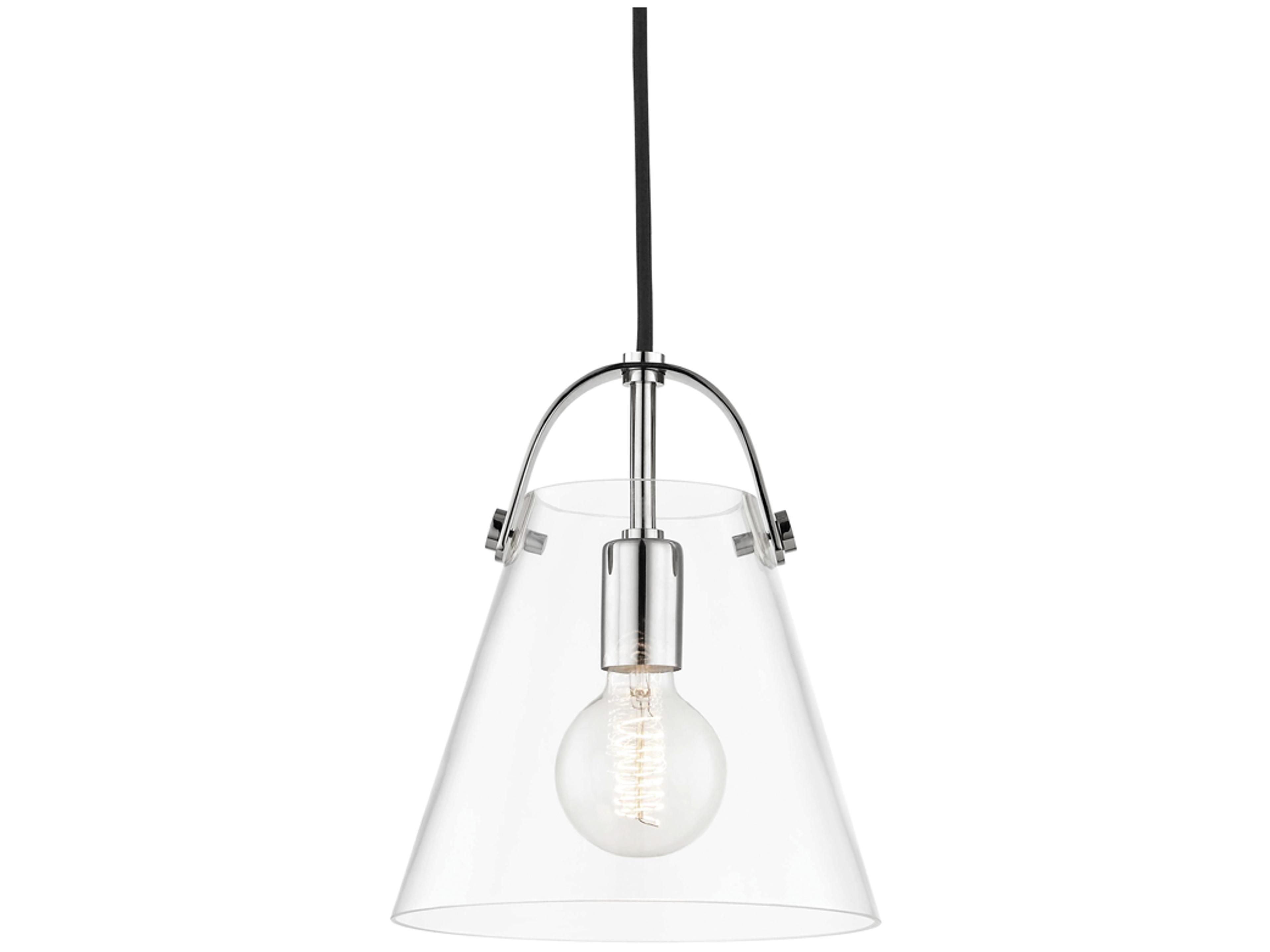 Karin 1-Light Polished Nickel Clear Glass Mini Pendant