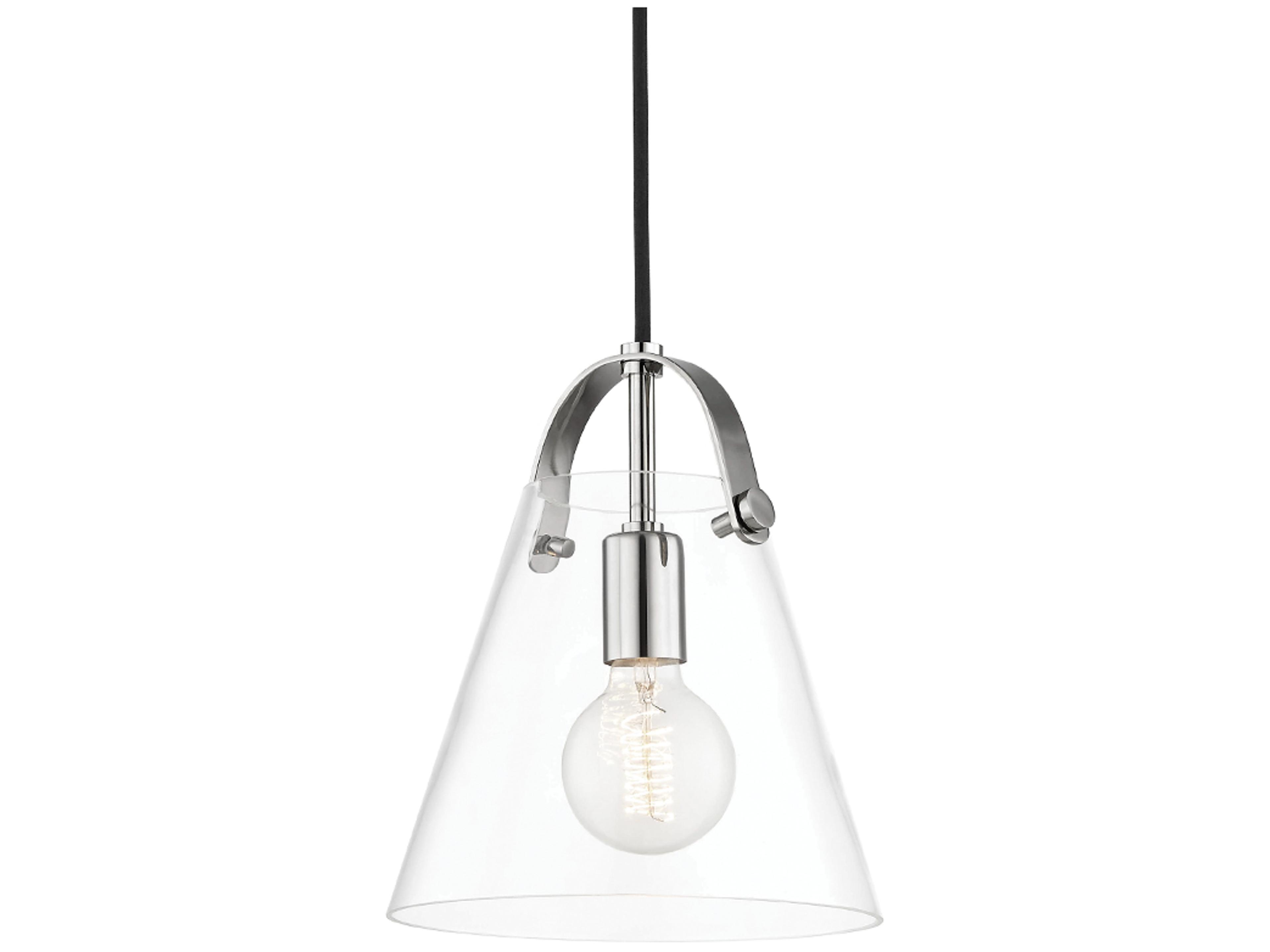 Mitzi Karin 1-Light Polished Nickel Clear Glass Mini Pendant