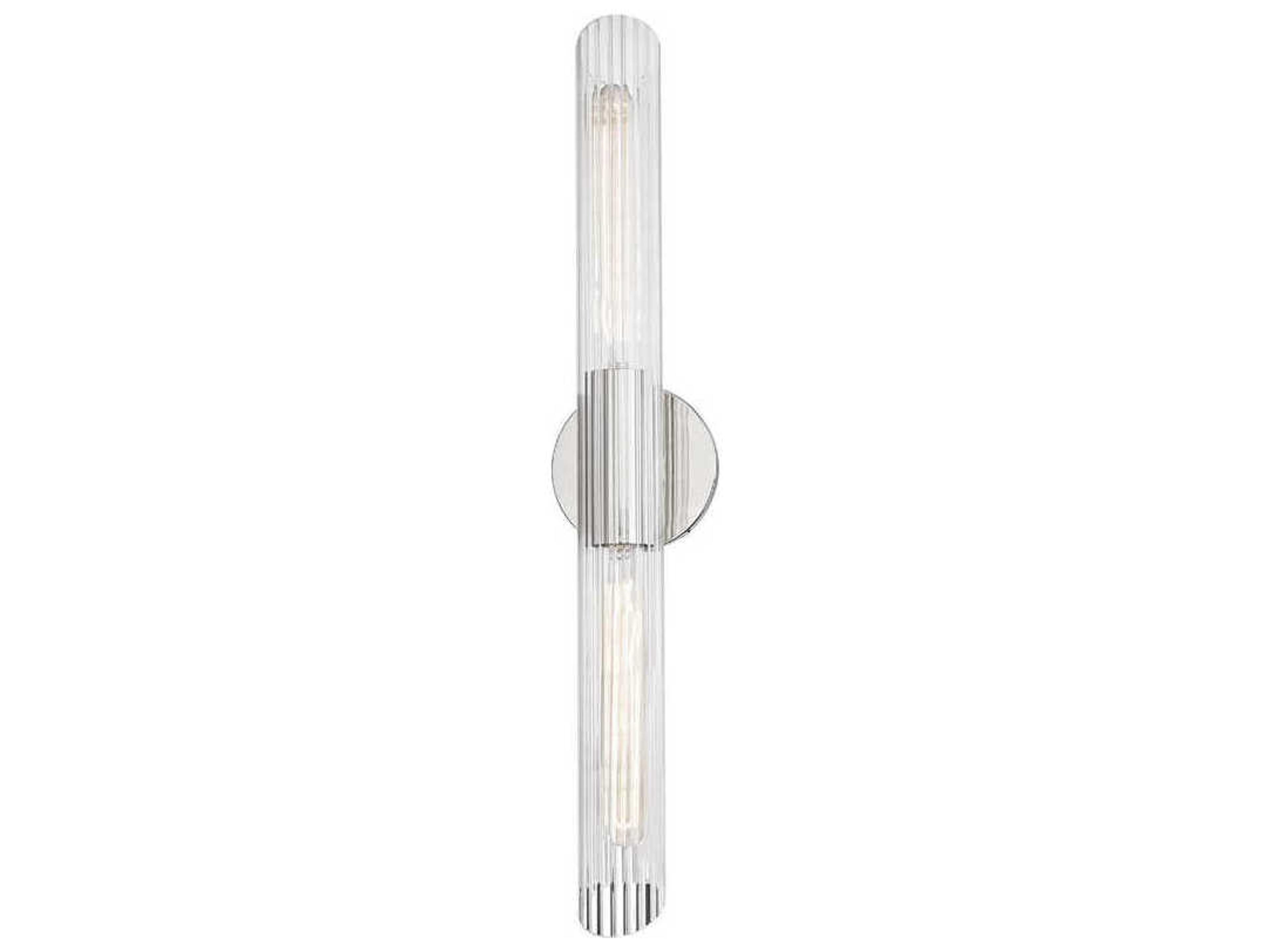 Mitzi Cecily 2-Light Polished Nickel Glass Vanity Light